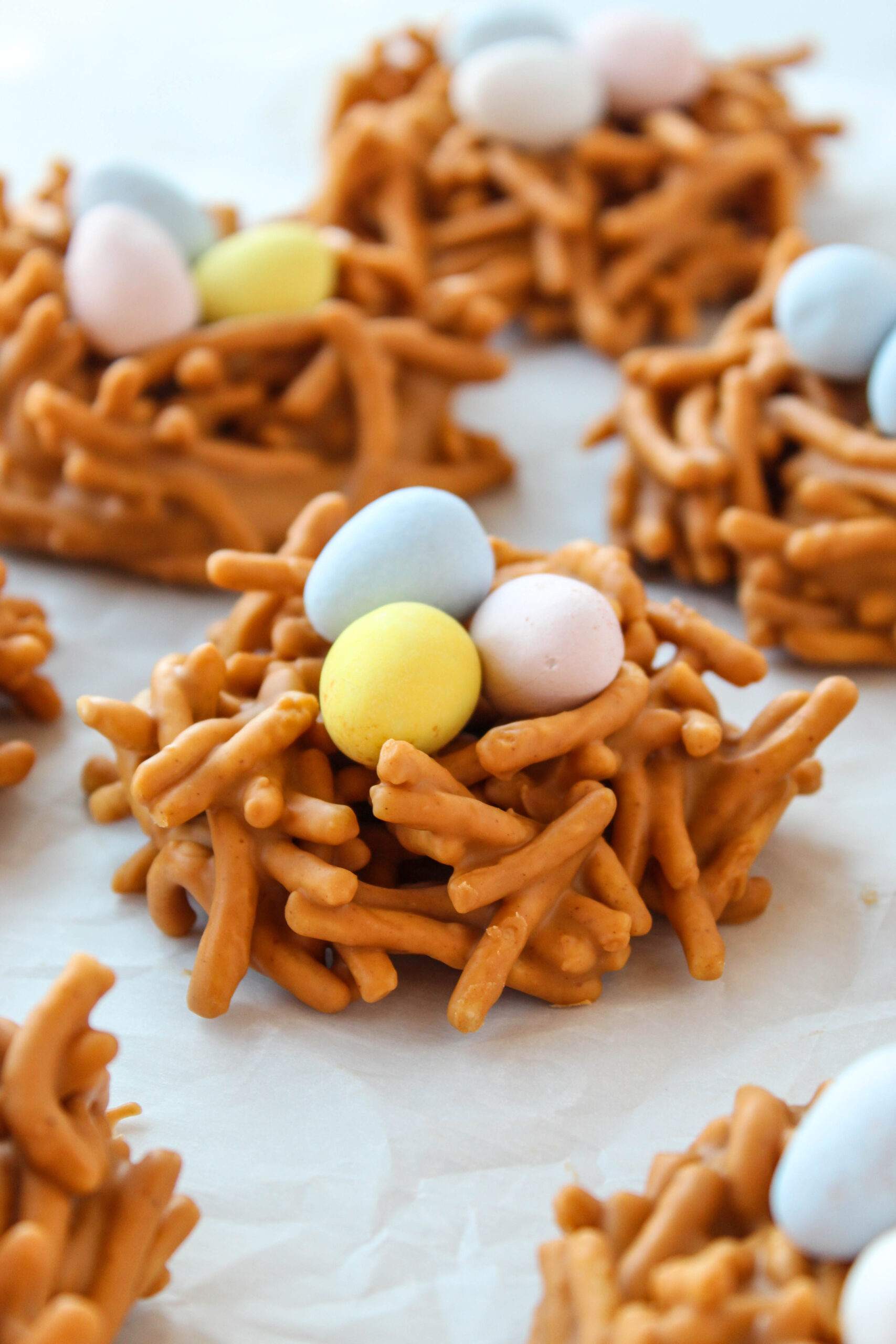 Butterscotch peanut butter bird nest cookies
