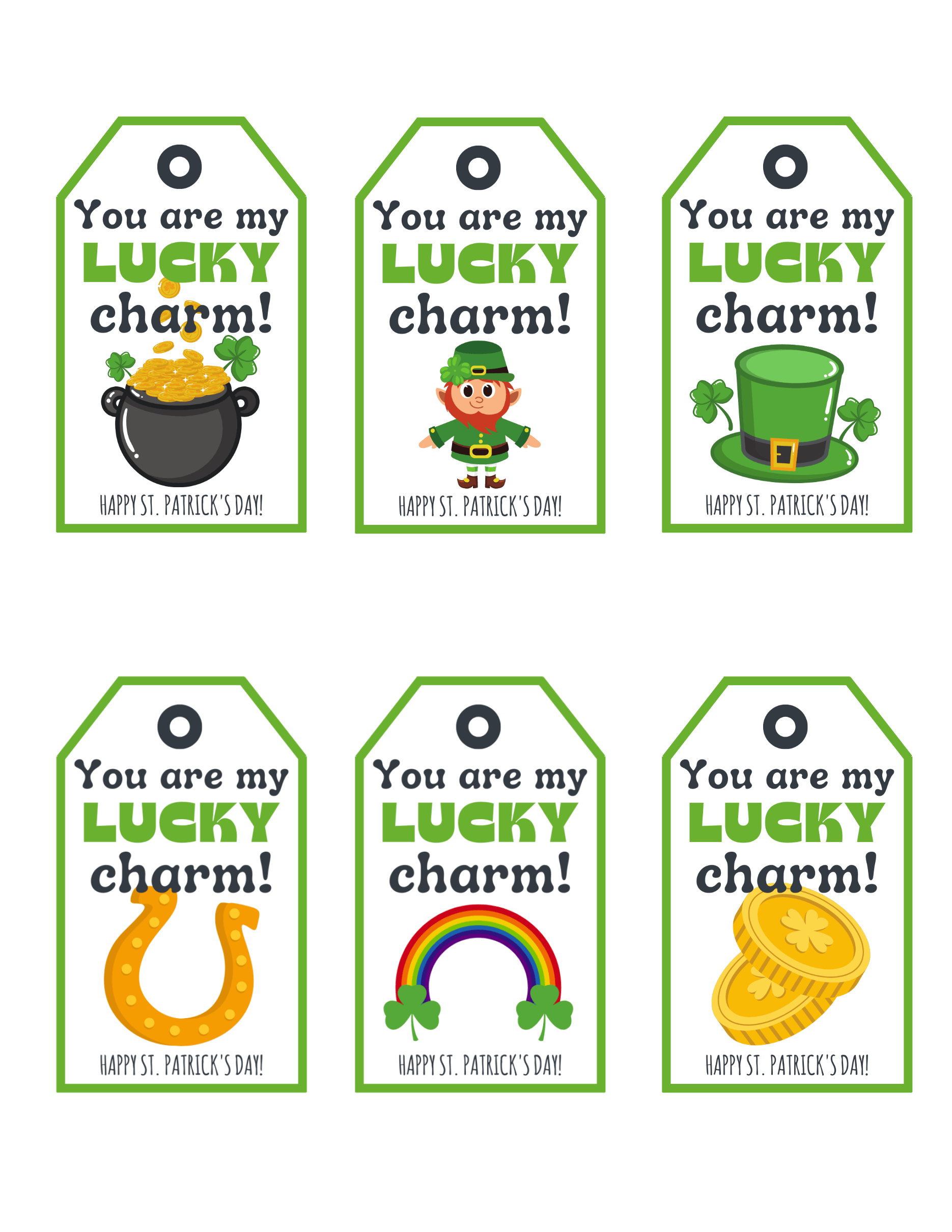 You are My Lucky Charm Free Printable Gift Tags