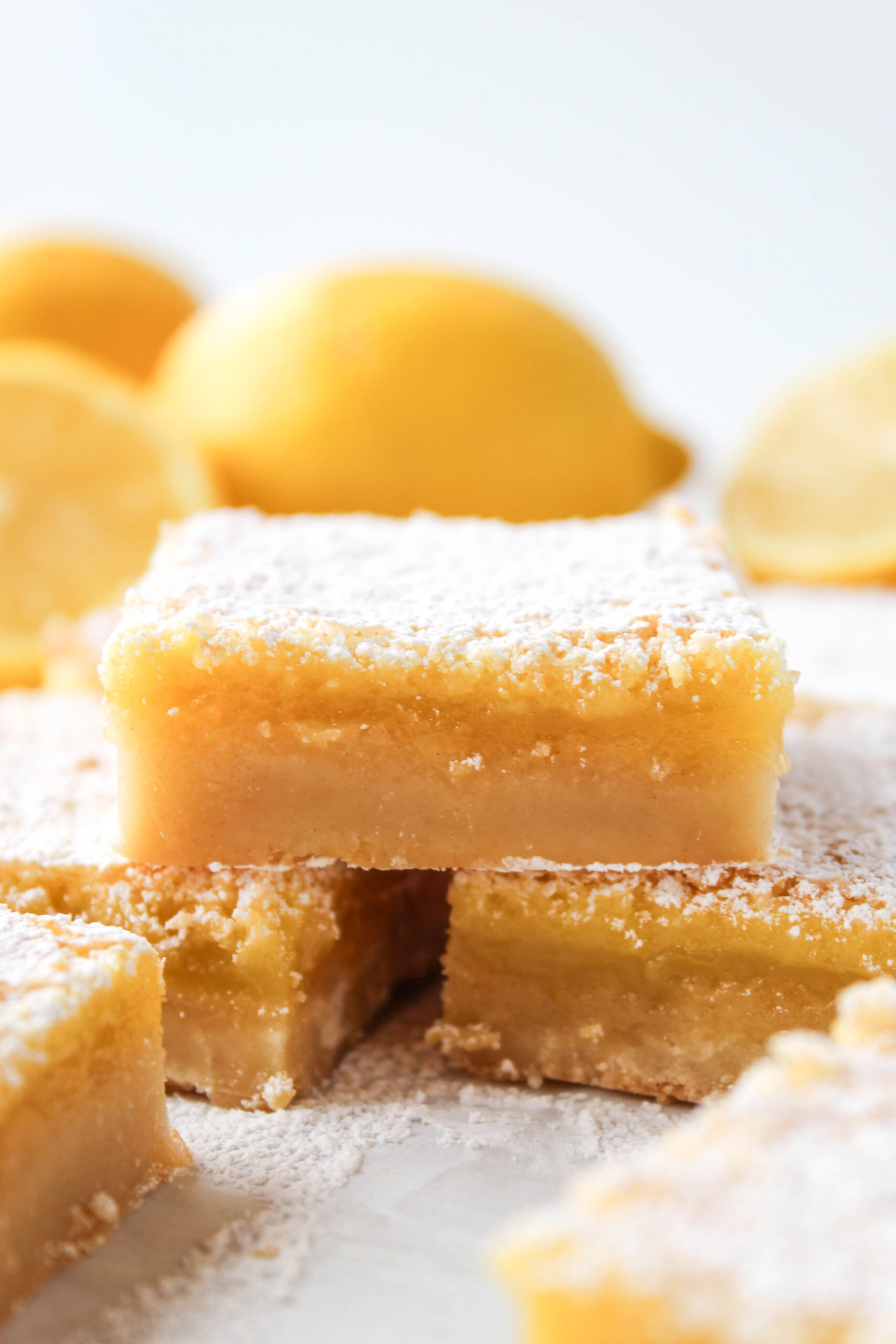 Fresh lemon bars with buttery crust and citrus filling