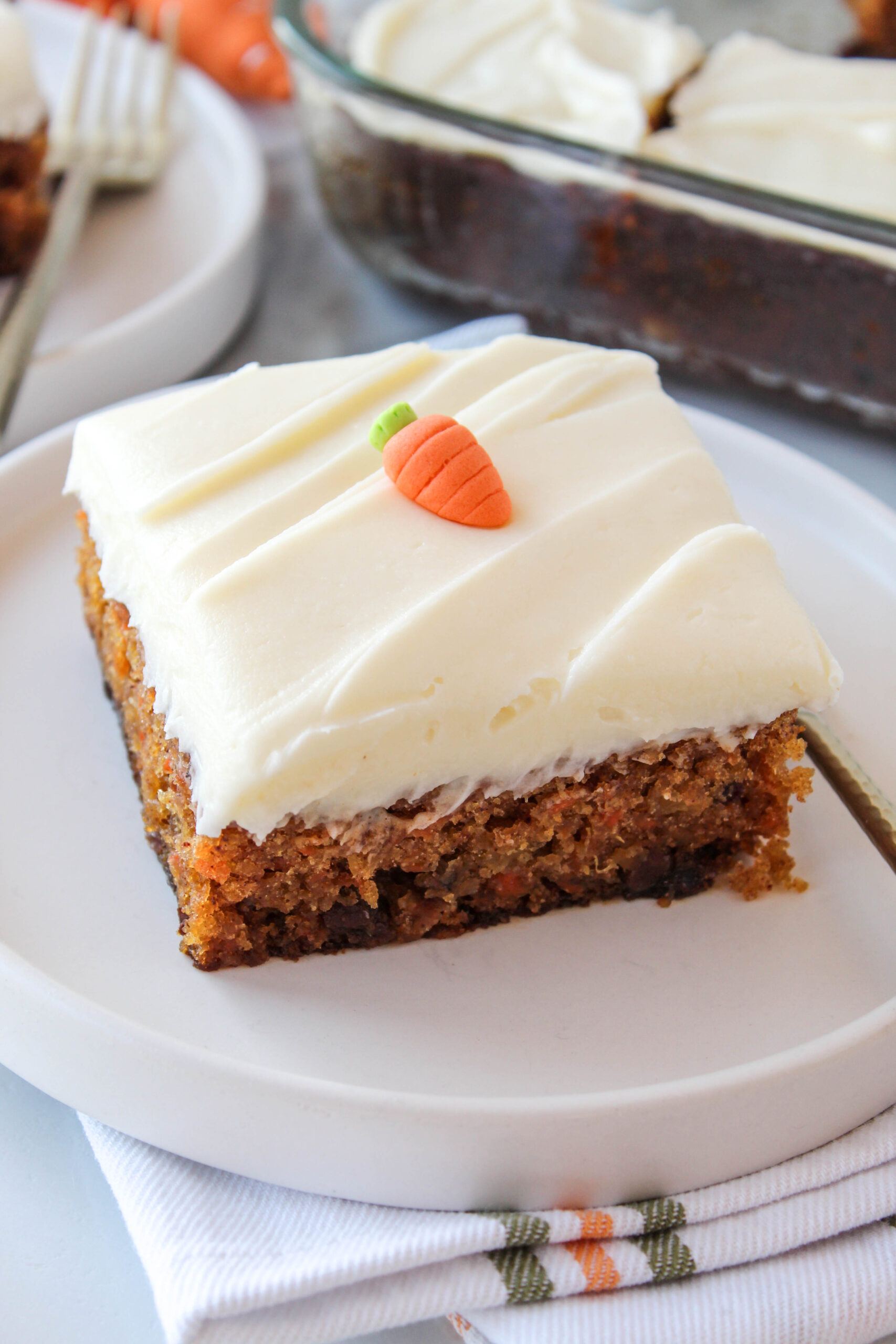 Best carrot cake topped with smooth cream cheese frosting