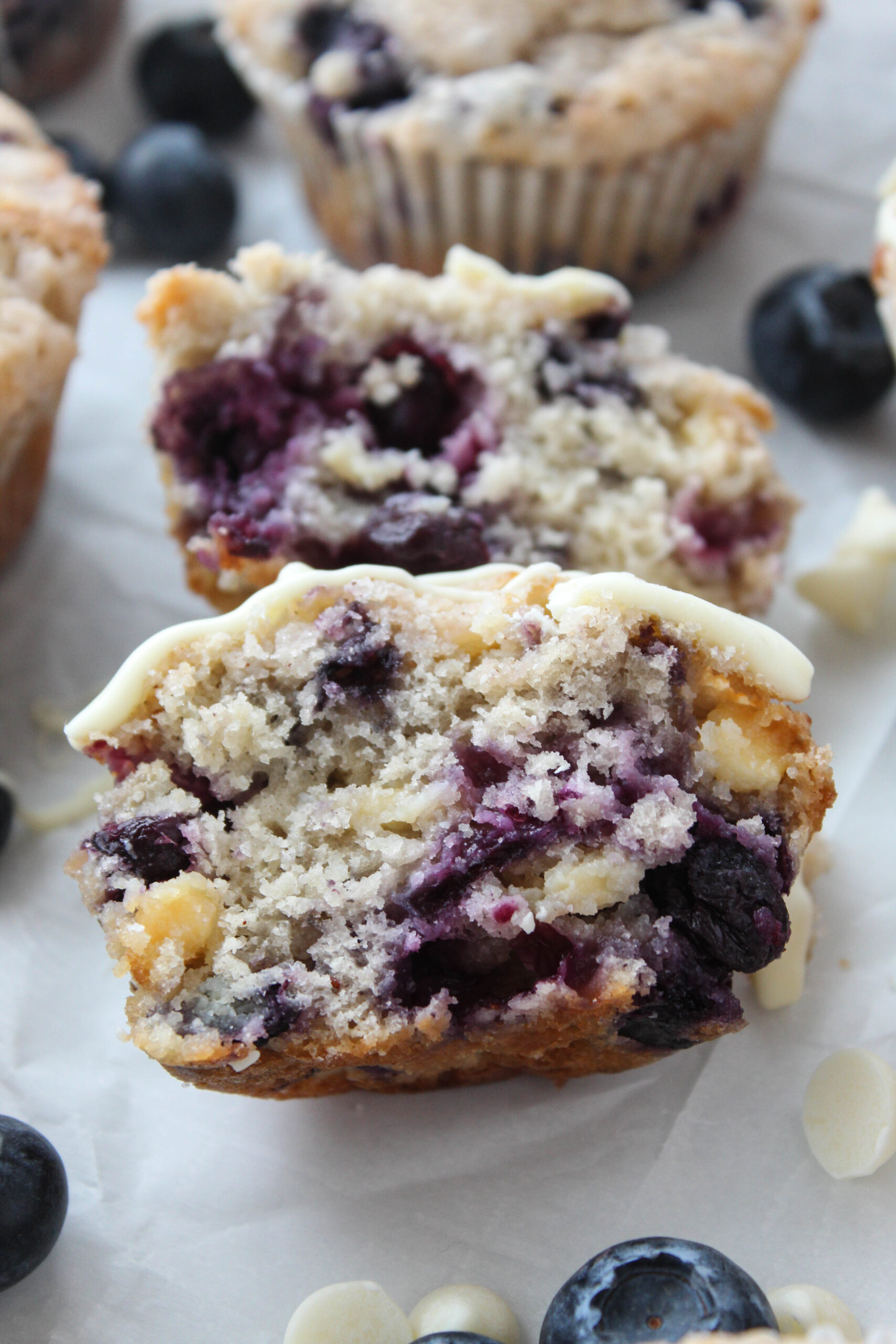 White Chocolate Blueberry Muffins