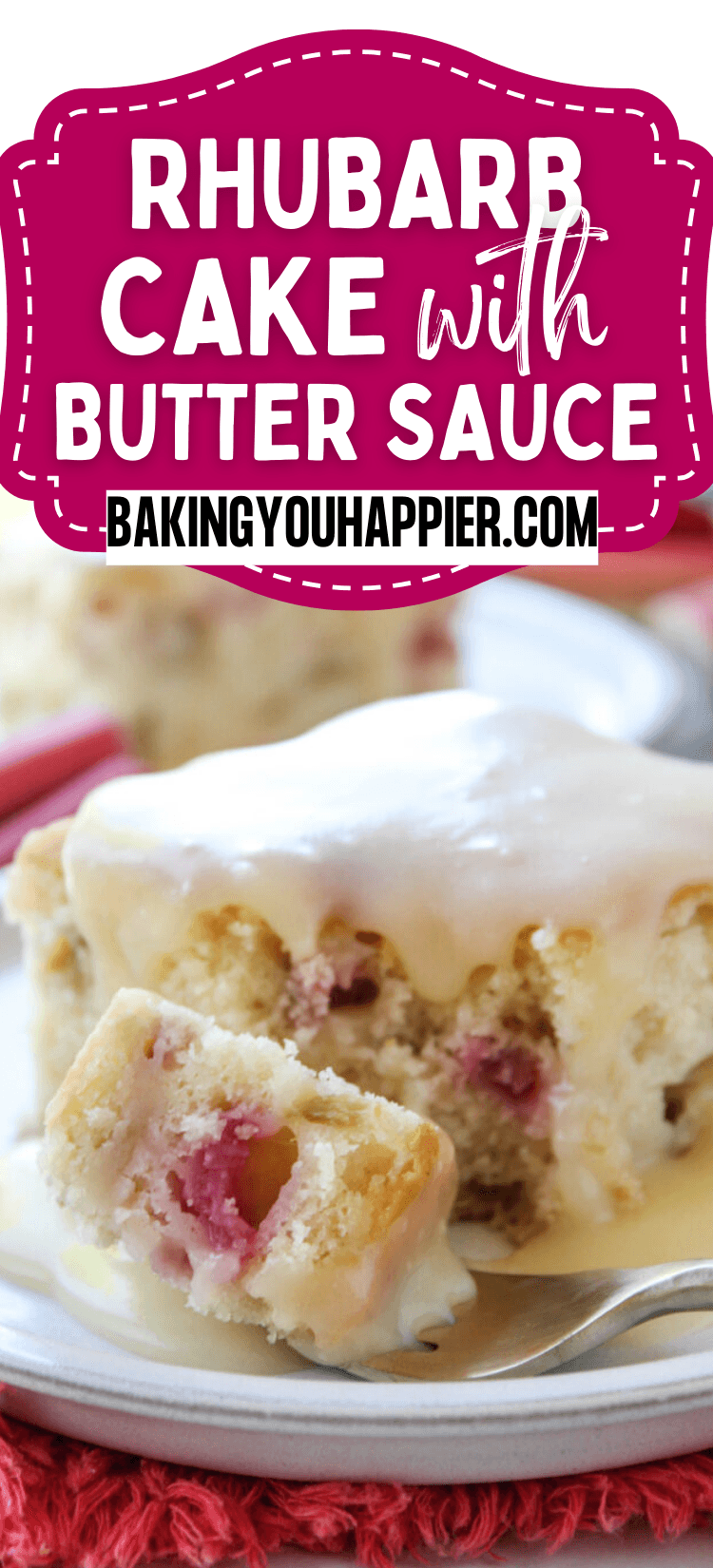 Rhubarb Cake with Butter Sauce