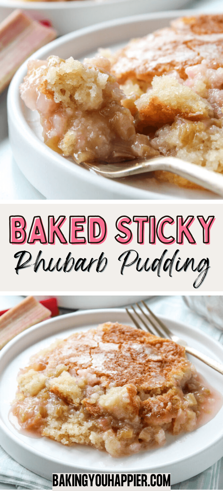 Baked Sticky Rhubarb Pudding Recipe