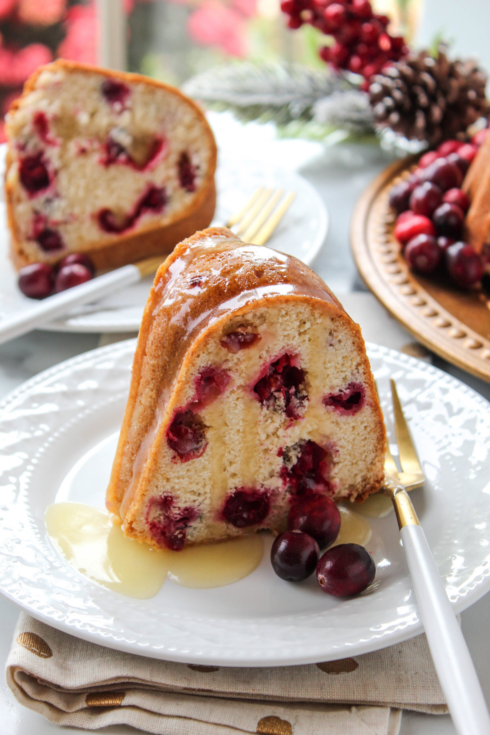 Cranberry Bundt Cake with Butter Sauce
