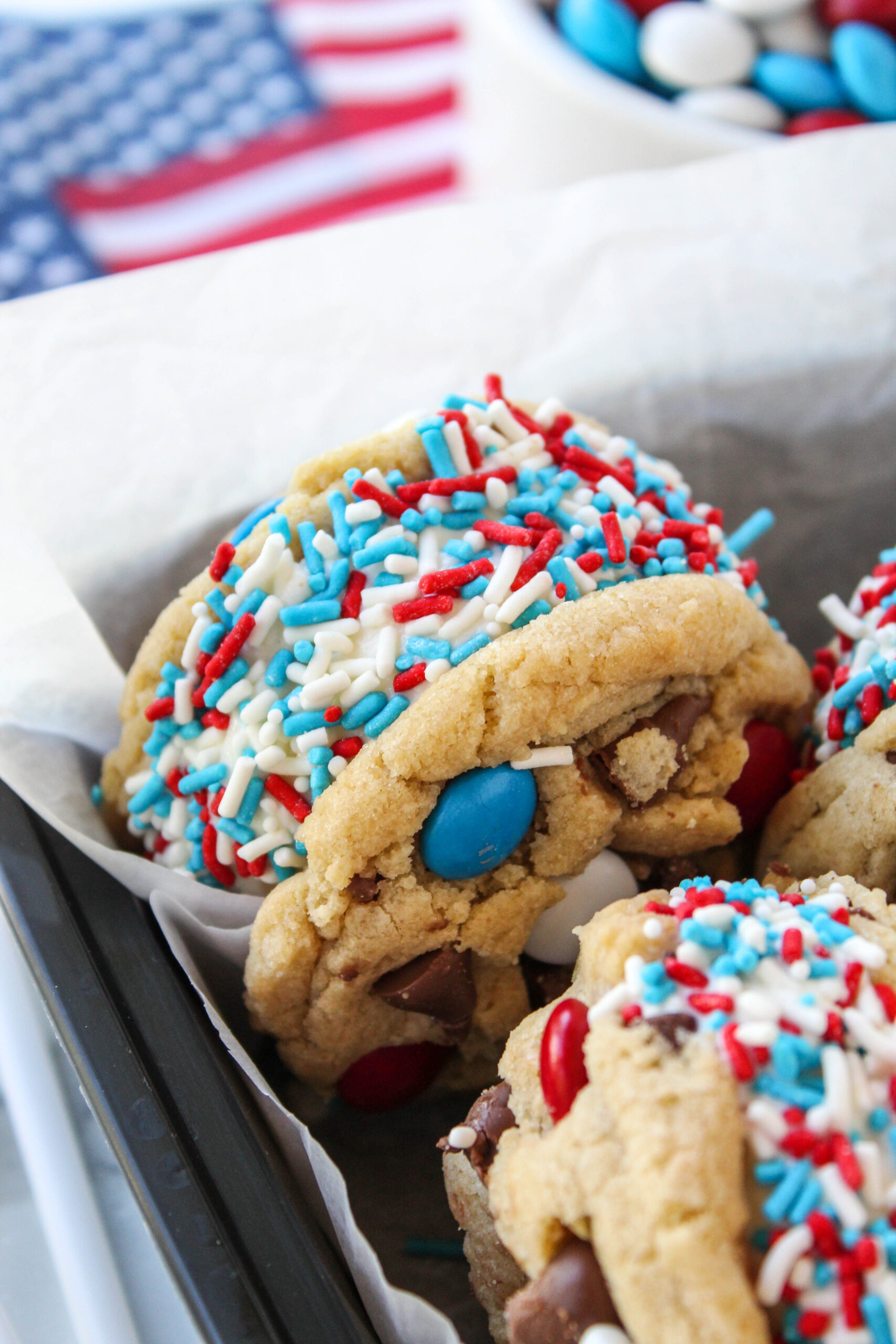 4th of July Ice Cream Cookie Sandwiches