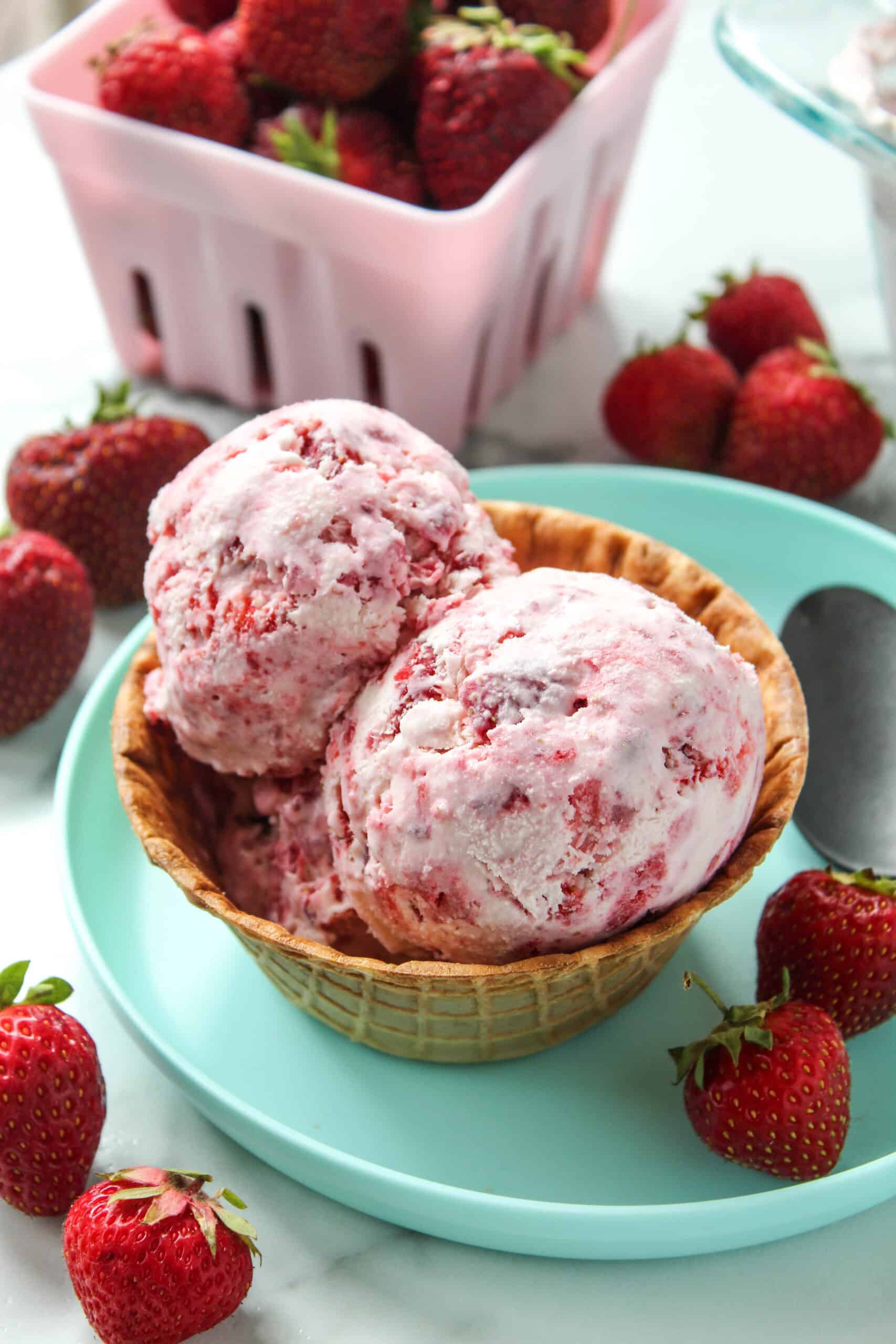 No Churn Strawberry Ice Cream