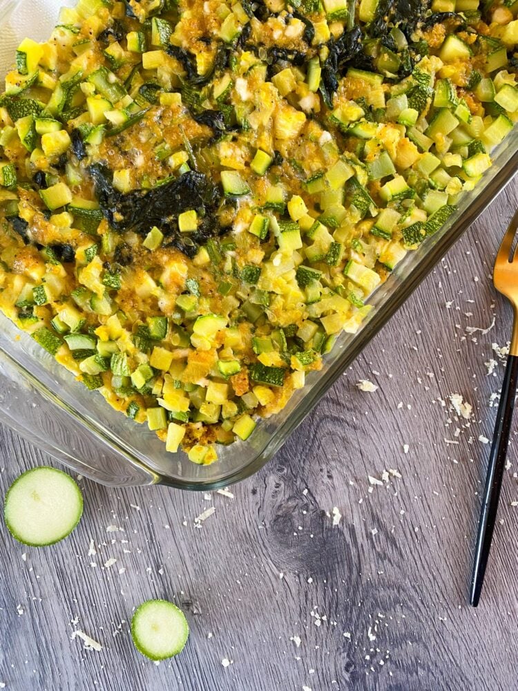 Baked Zucchini, Spinach, and Feta Casserole