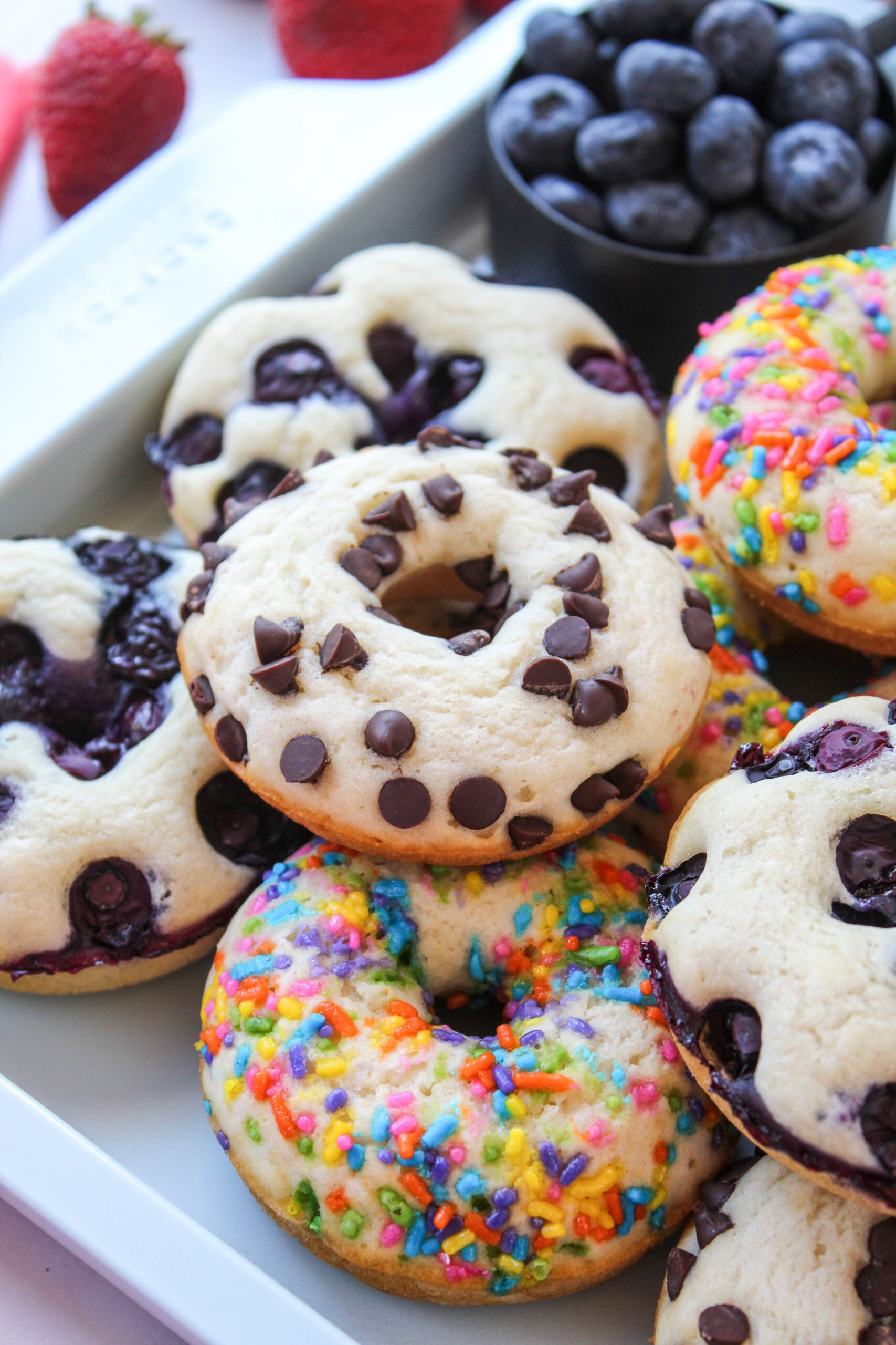 Homemade pancake donuts made with store‑bought pancake mix