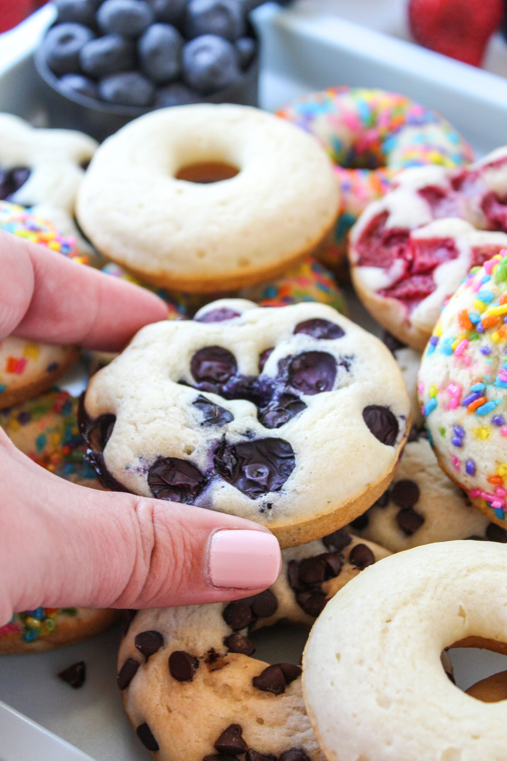 Pancake donuts made with pancake mix