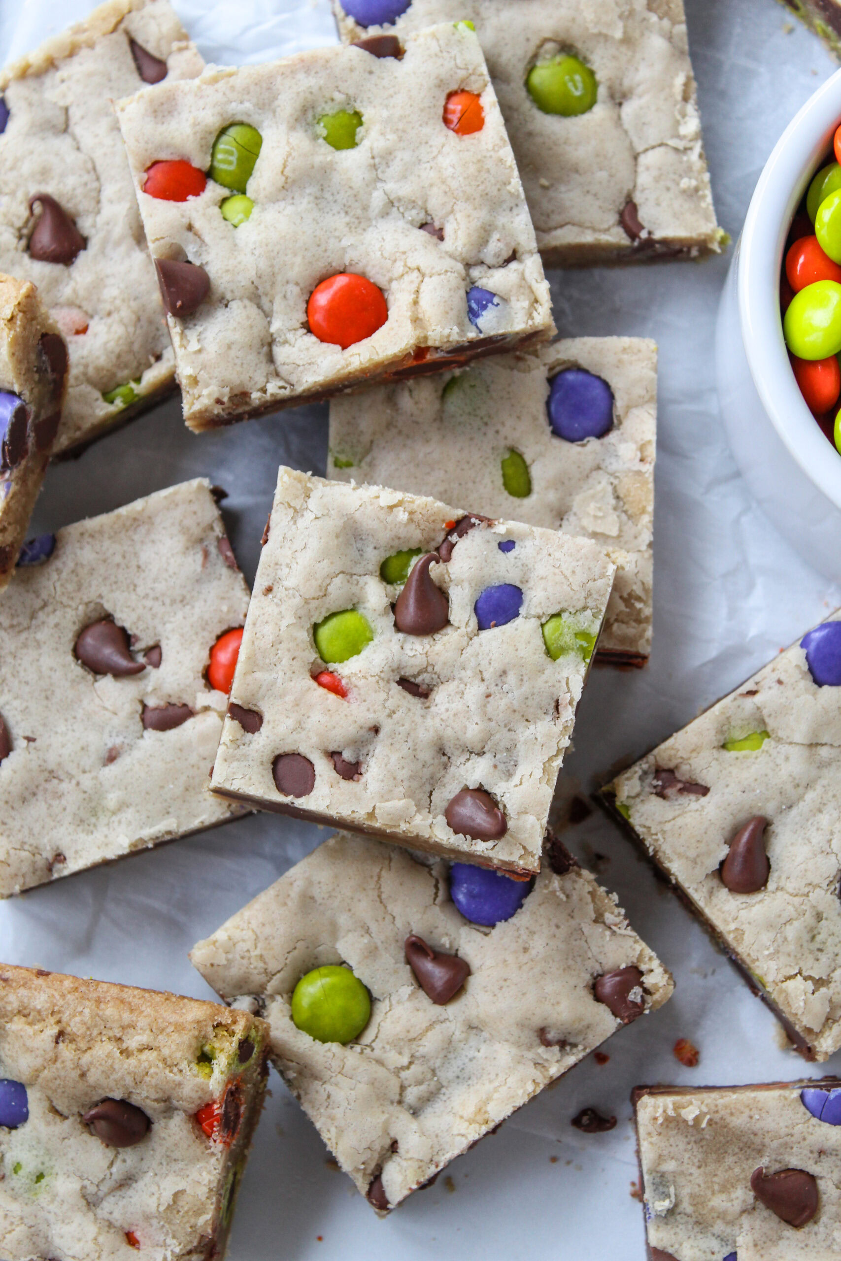 Halloween M&M Cookie Bars