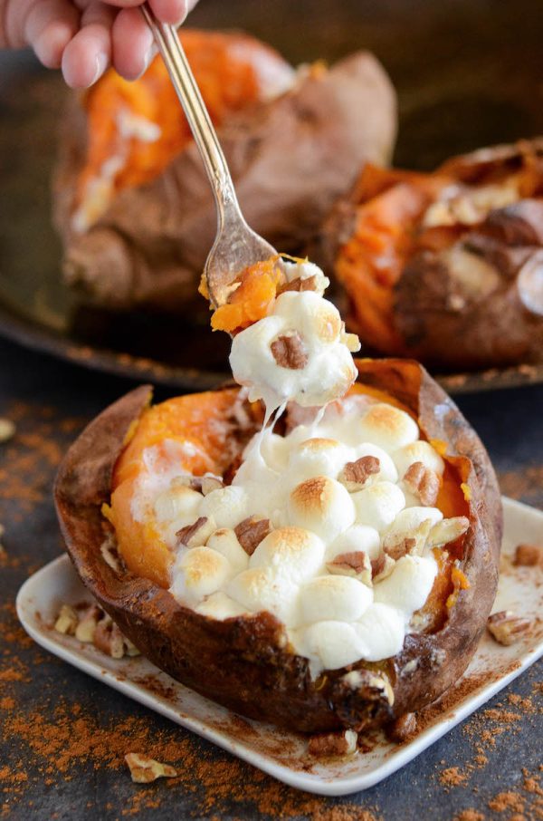 Marshmallow Stuffed Sweet Potatoes