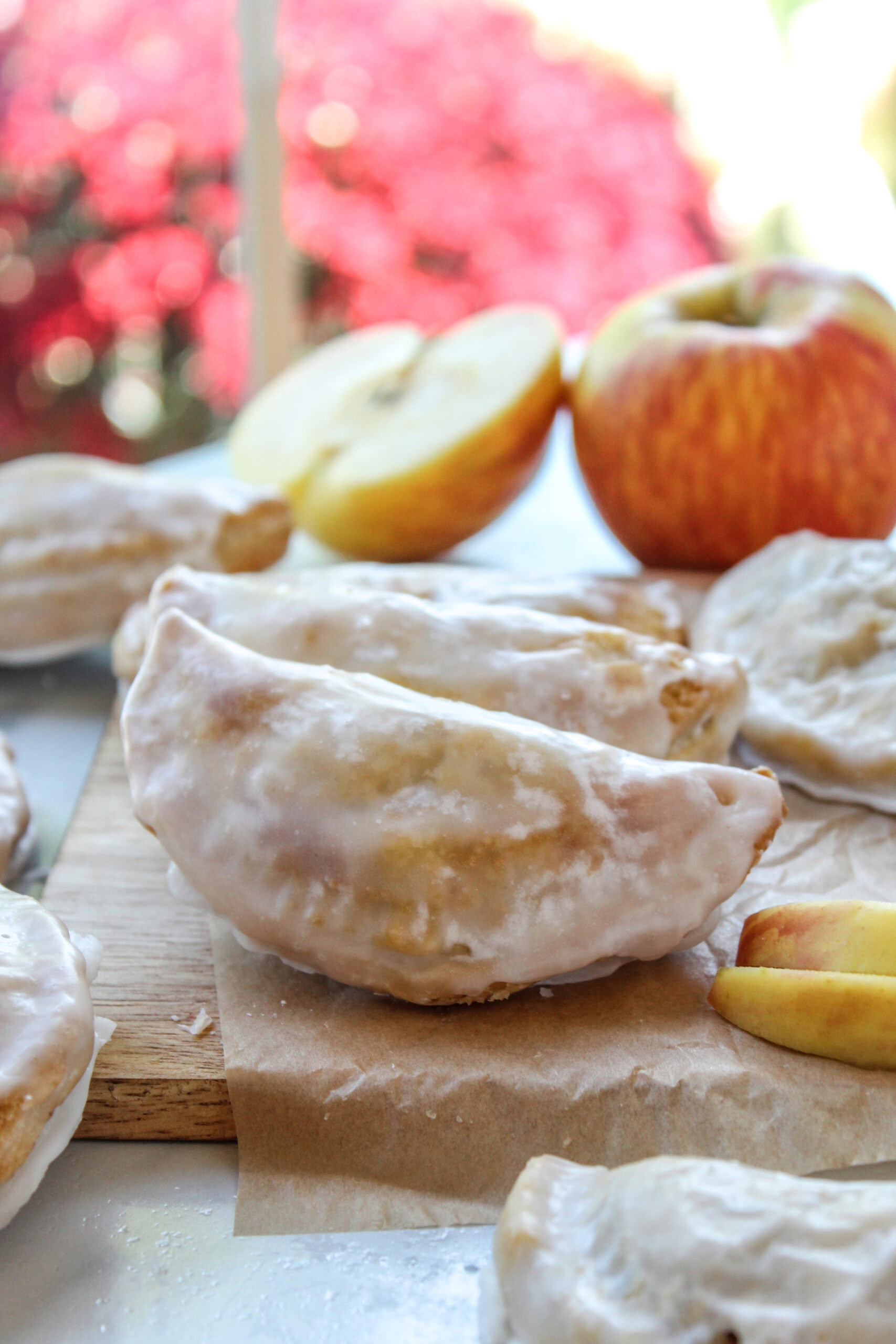 Baked apple hand pies with golden, flaky crusts