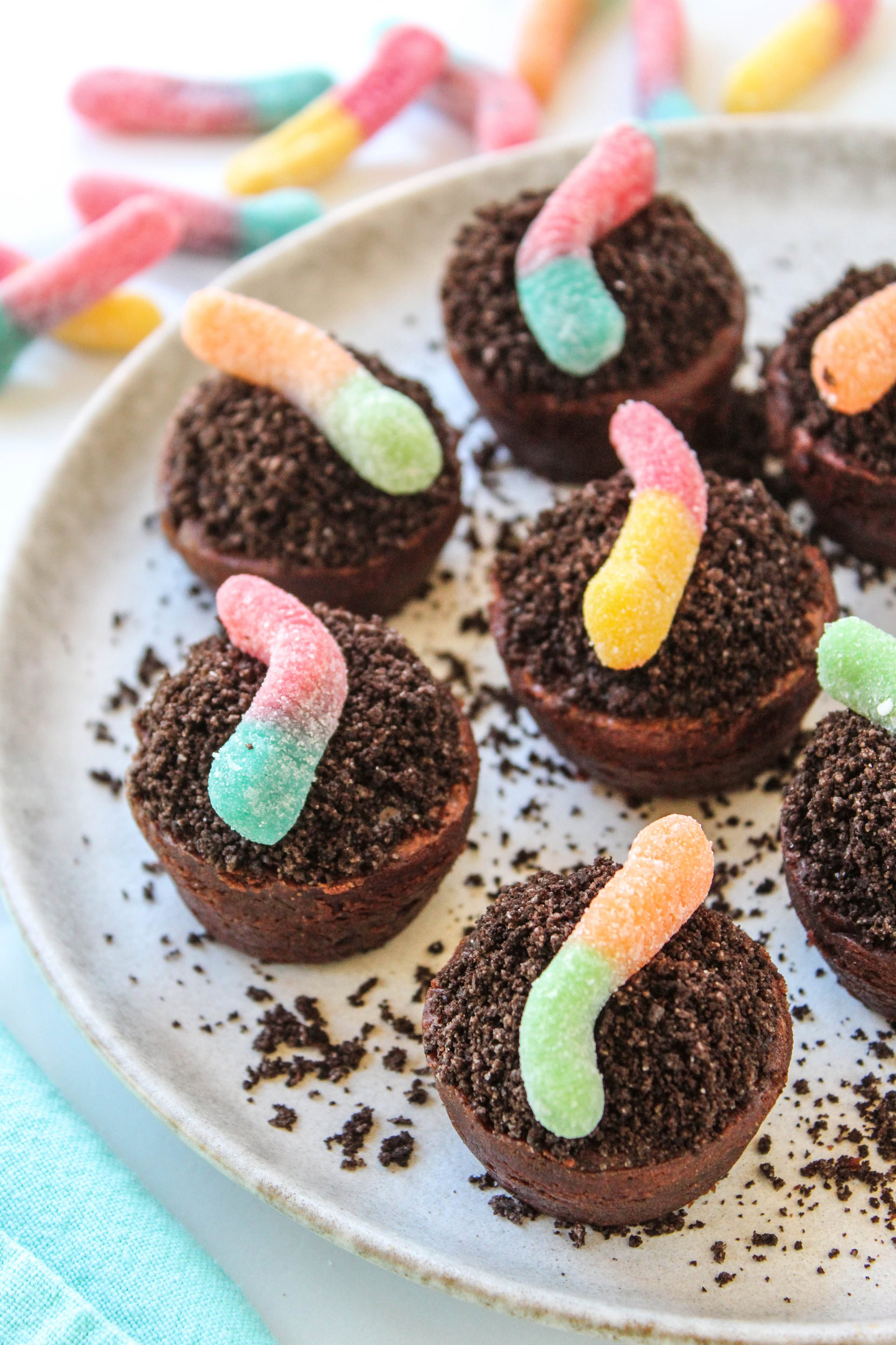 Oreo Dirt Cake Brownie Bites