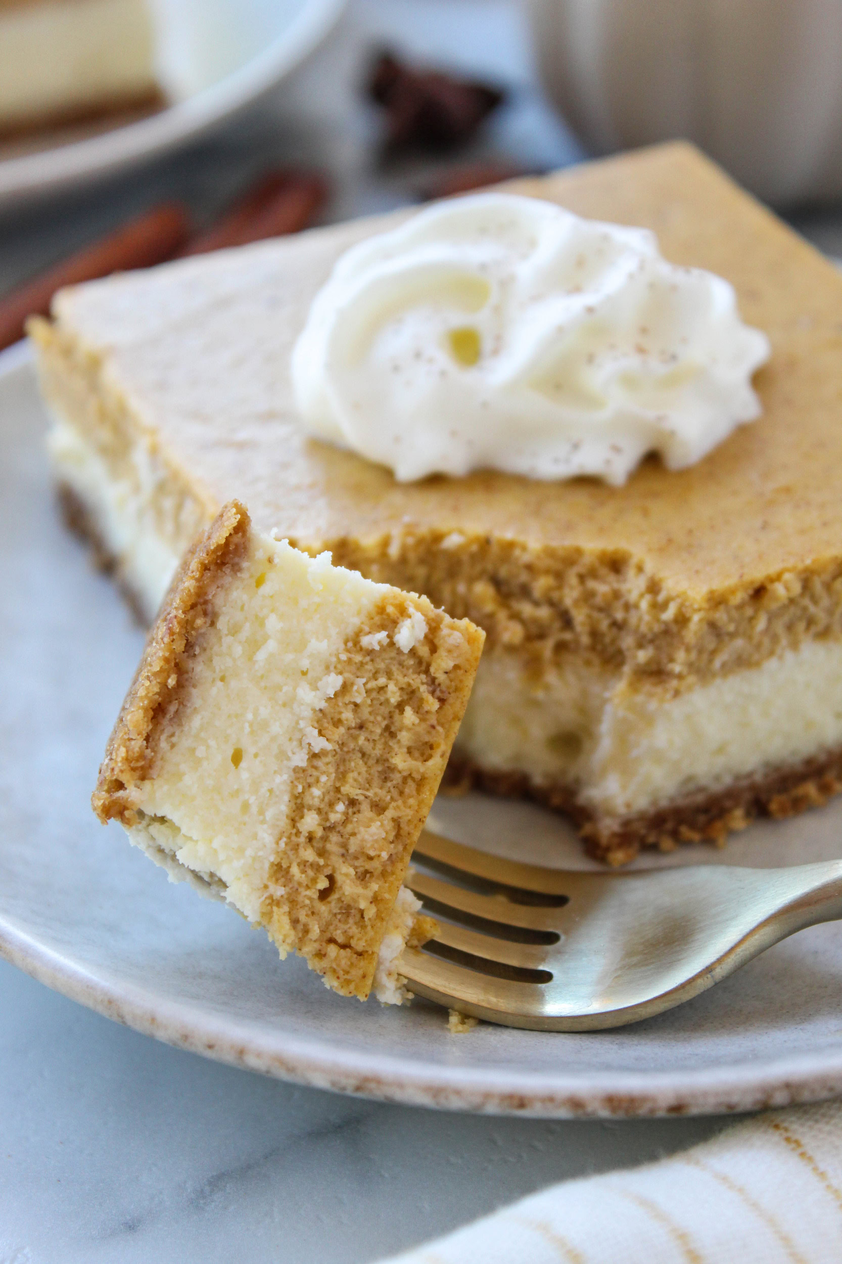Easy pumpkin cheesecake bars with rich fall flavors and a smooth texture