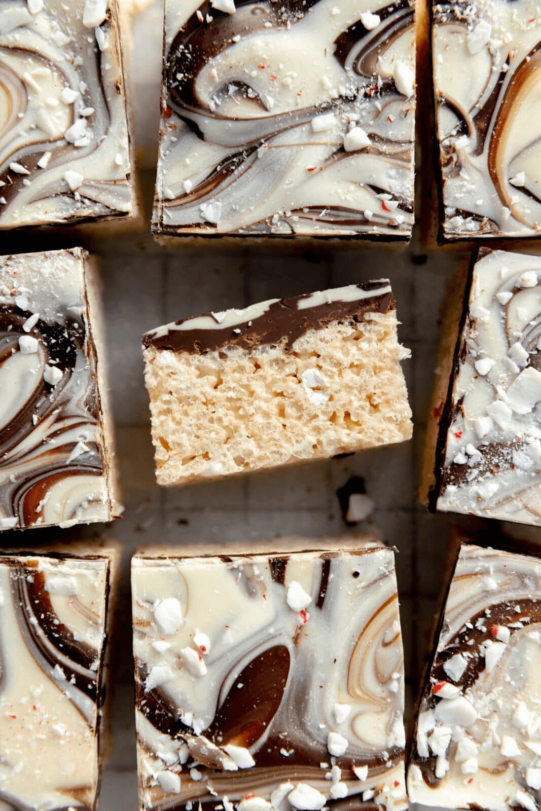 Peppermint Bark Rice Krispie Treats