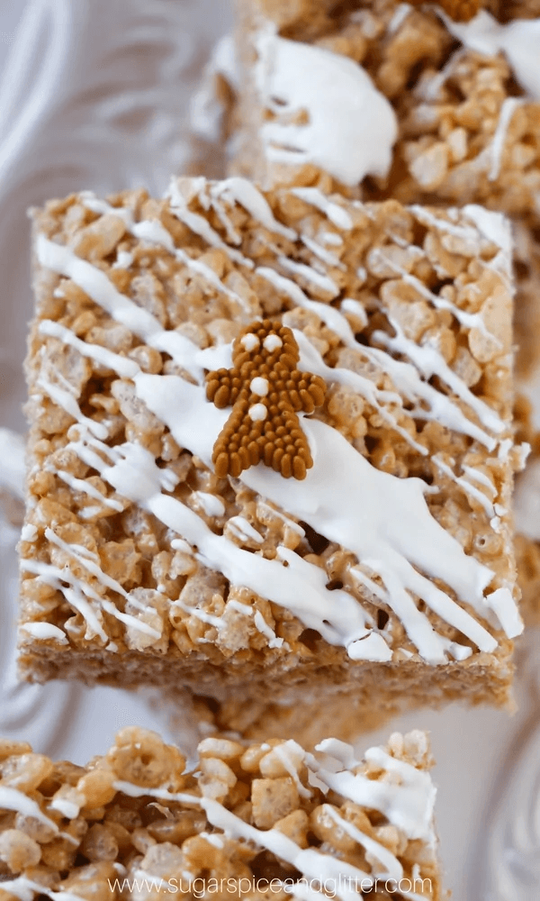 Gingerbread Rice Krispie Squares