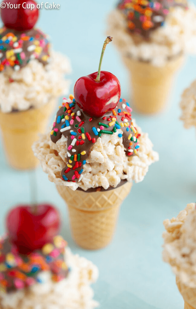 Rice Krispie Treat Ice Cream Cones