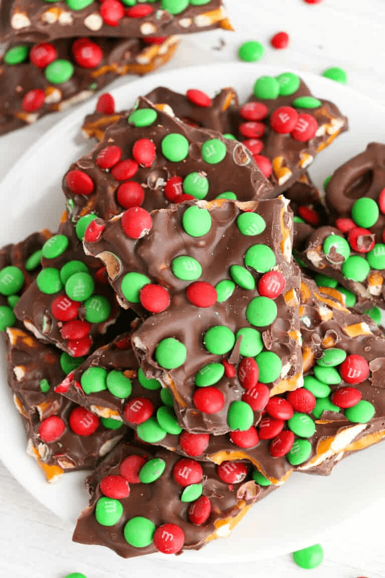 M&M Pretzel Bark