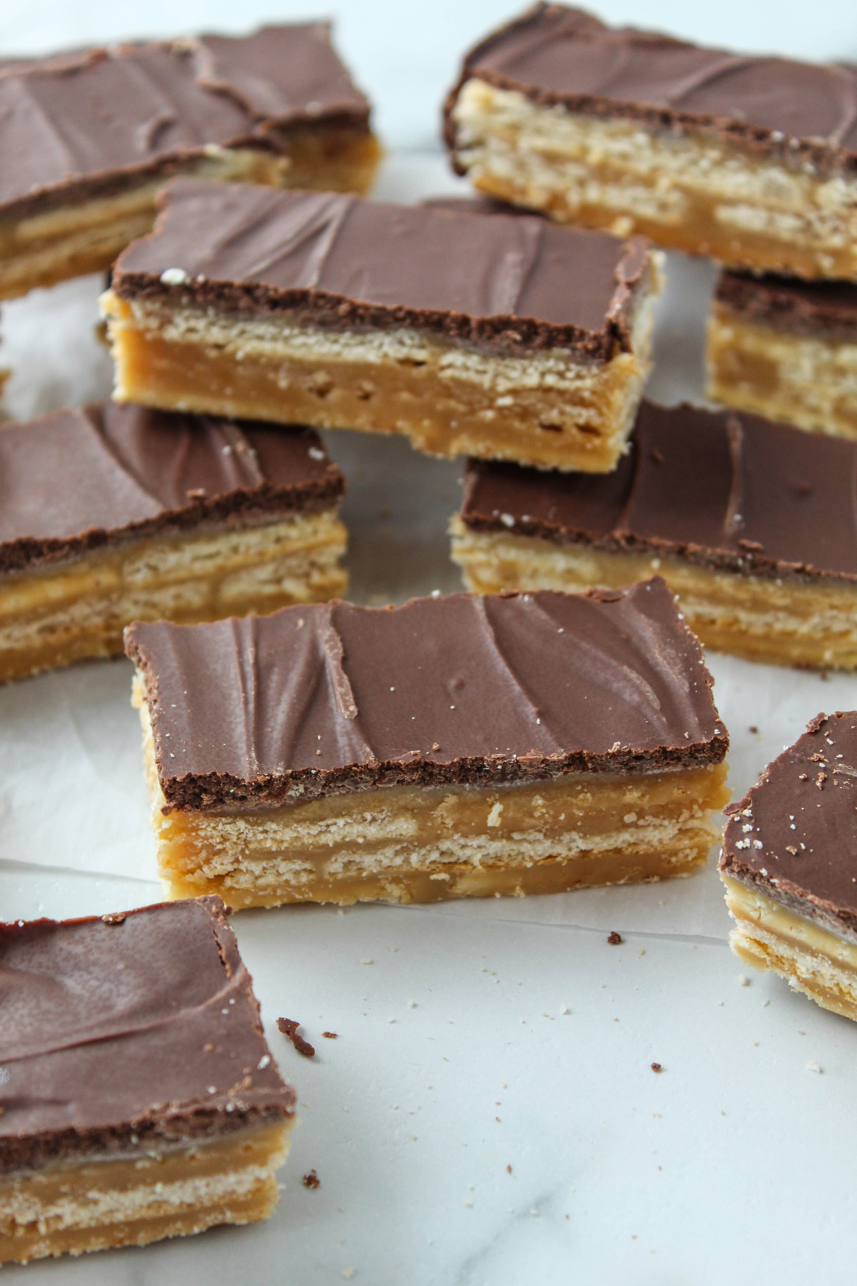 Triple Layer Cracker Toffee Bars