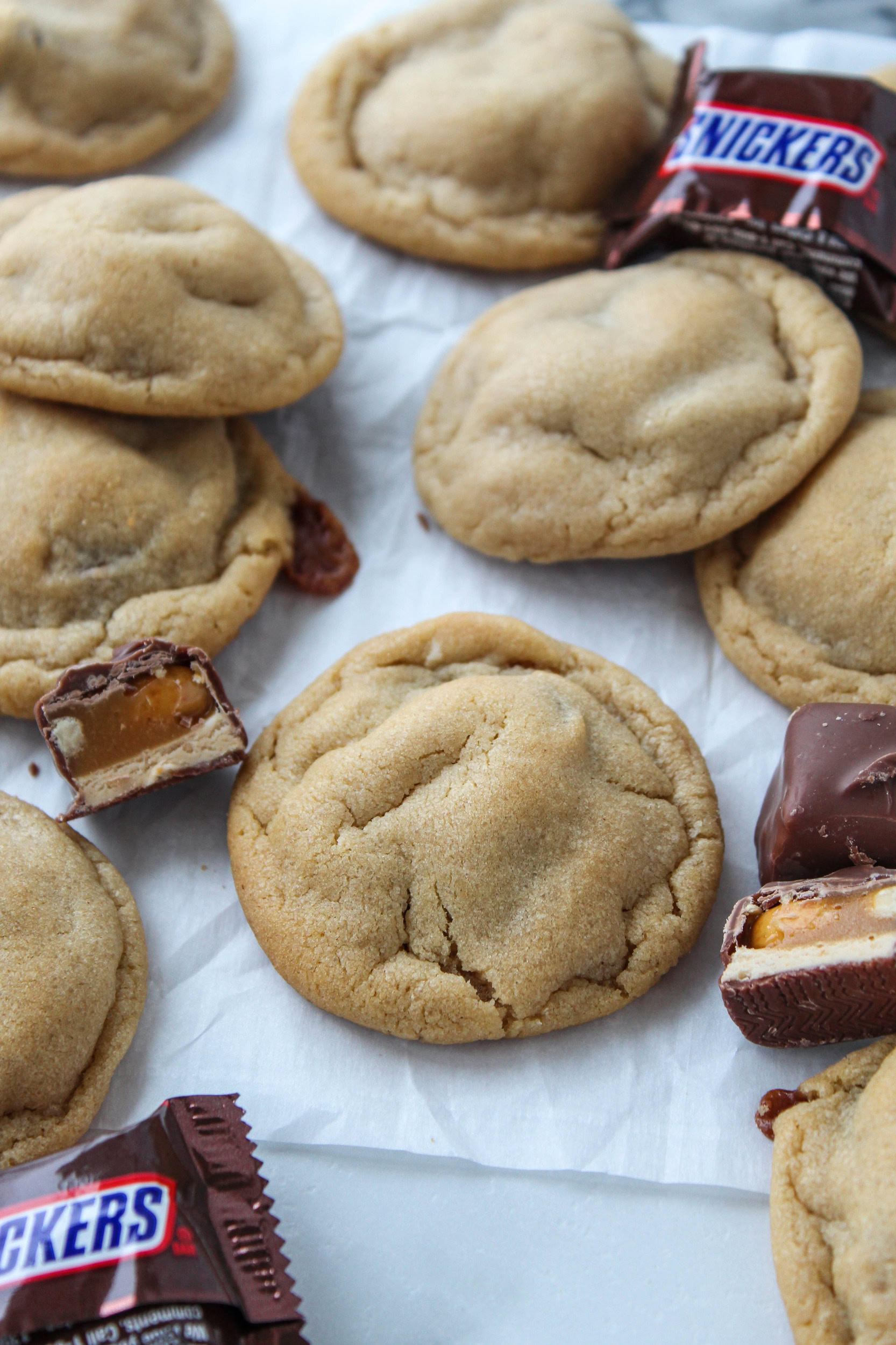 Snicker Surprise Peanut Butter Cookies