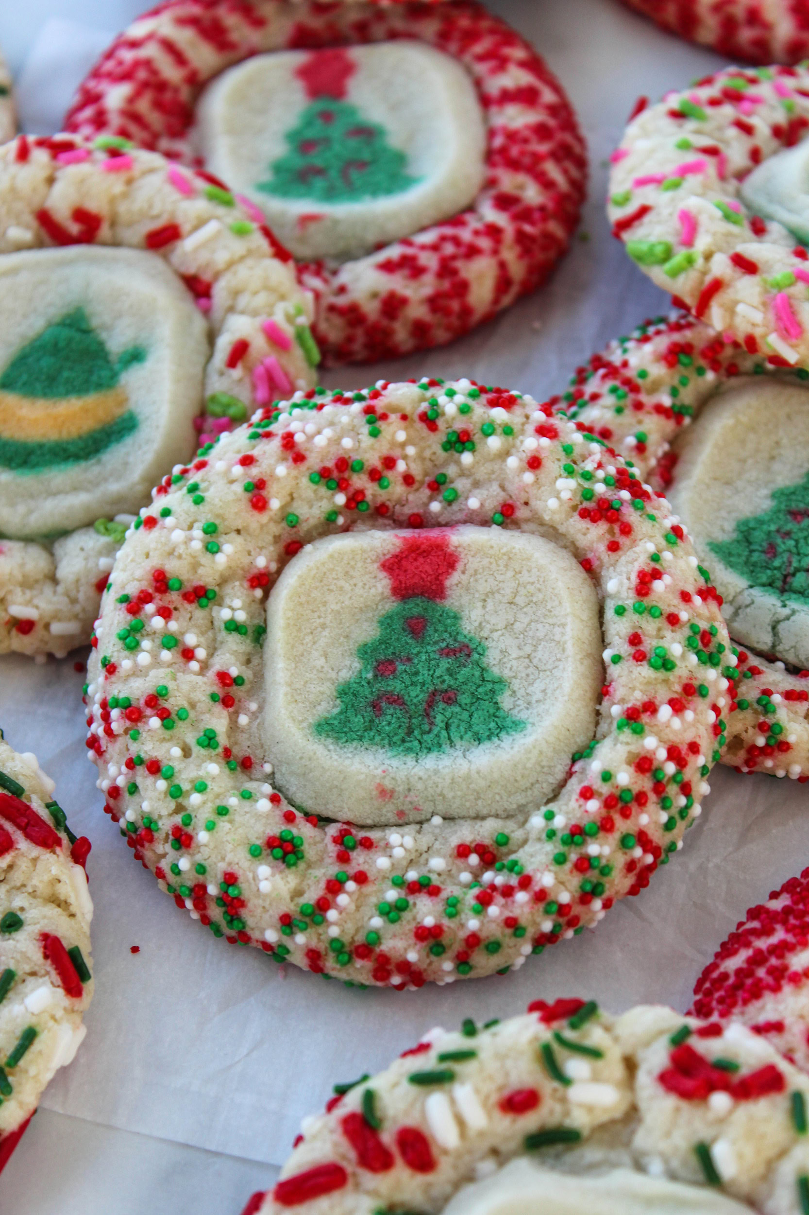 Stacked Sprinkle Christmas Cookies