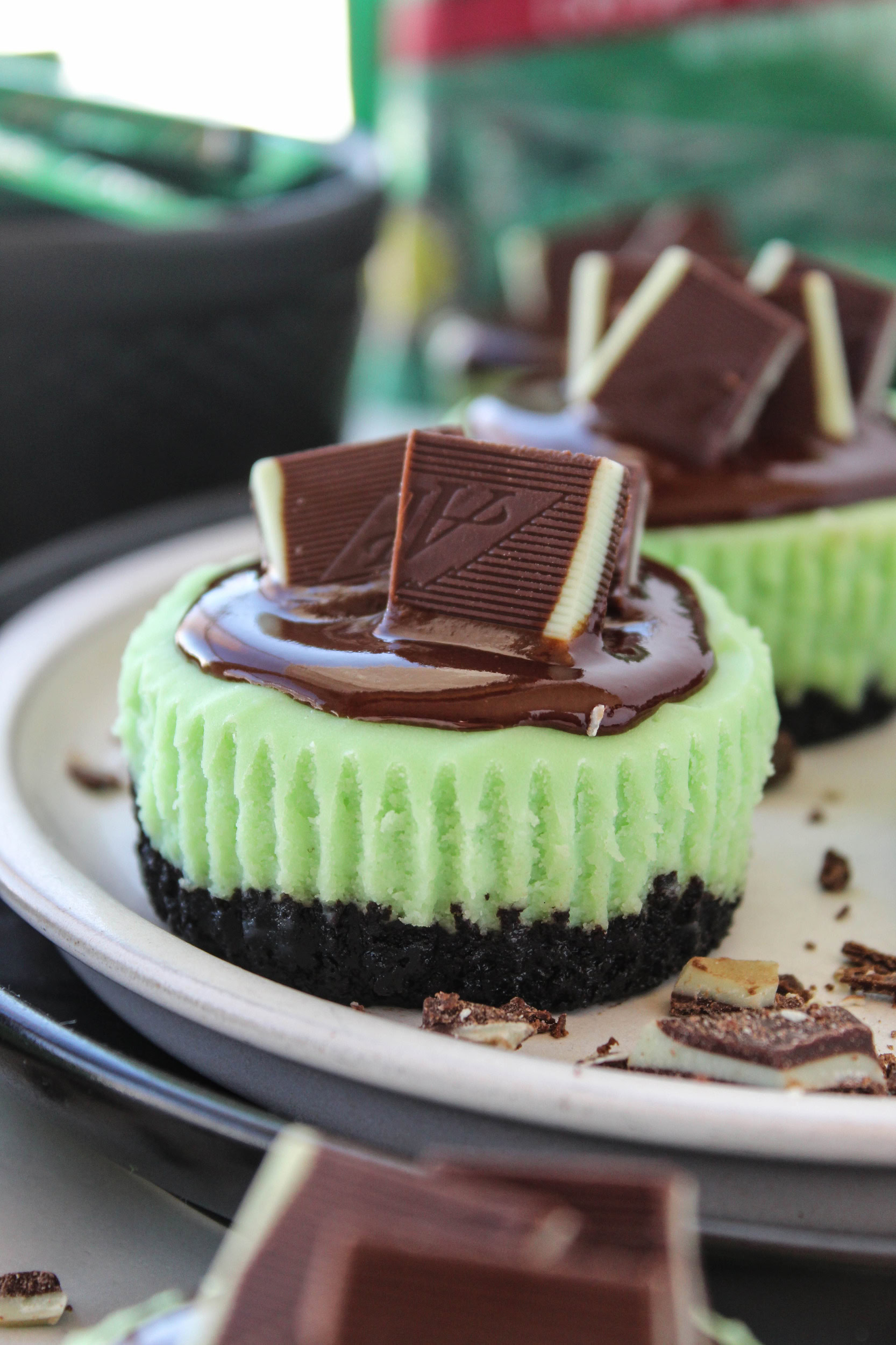 Andes Mint Mini Cheesecakes