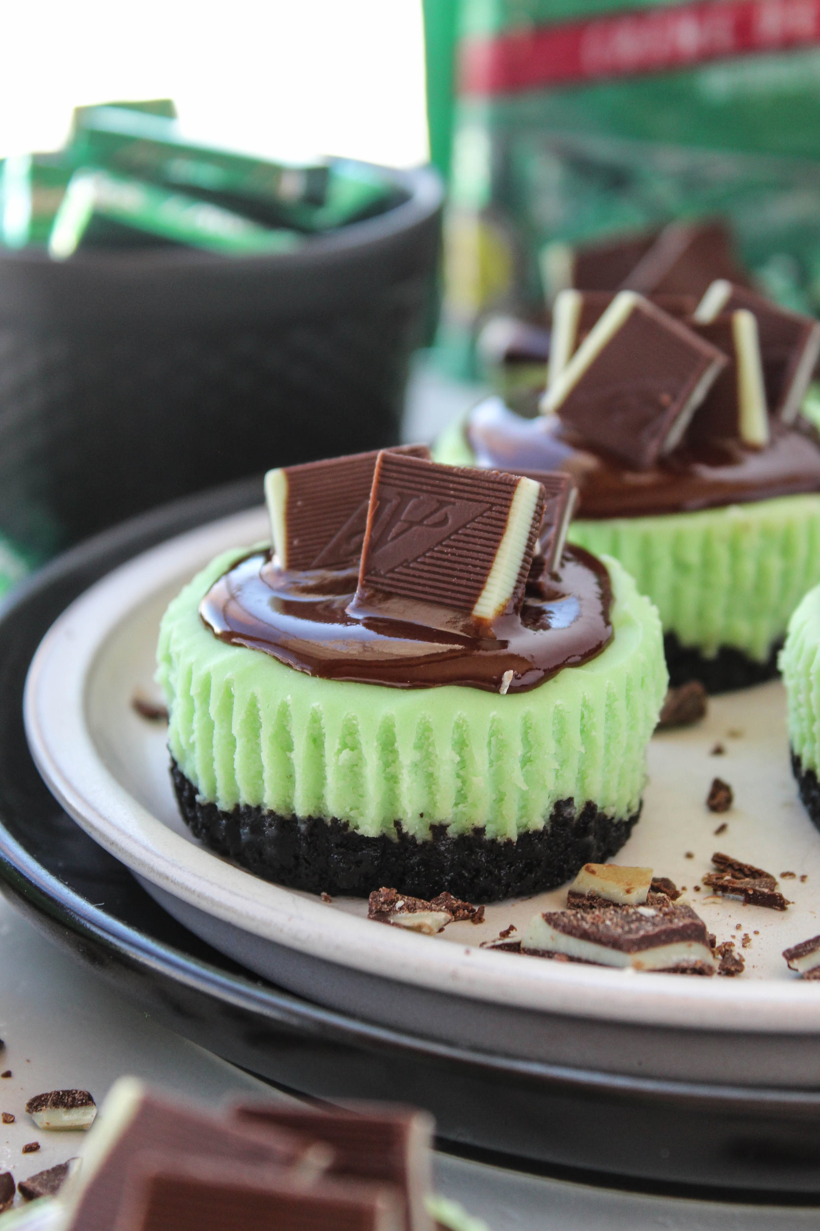Andes Mint Mini Cheesecakes