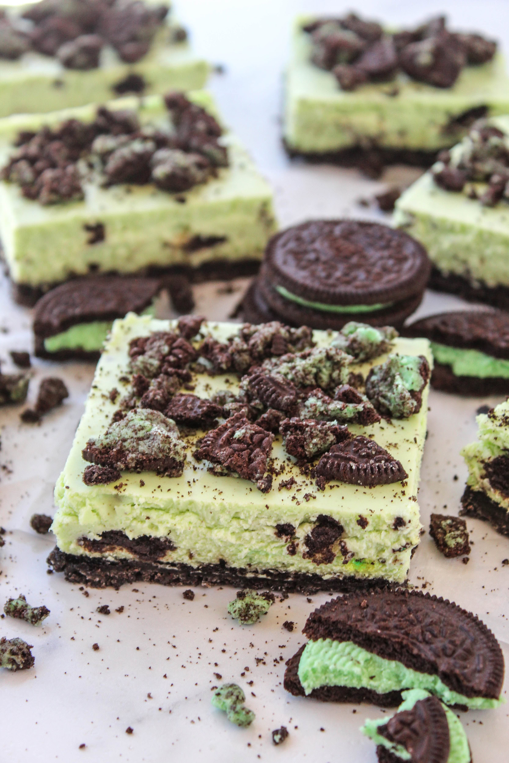 Mint Oreo Cheesecake Bars