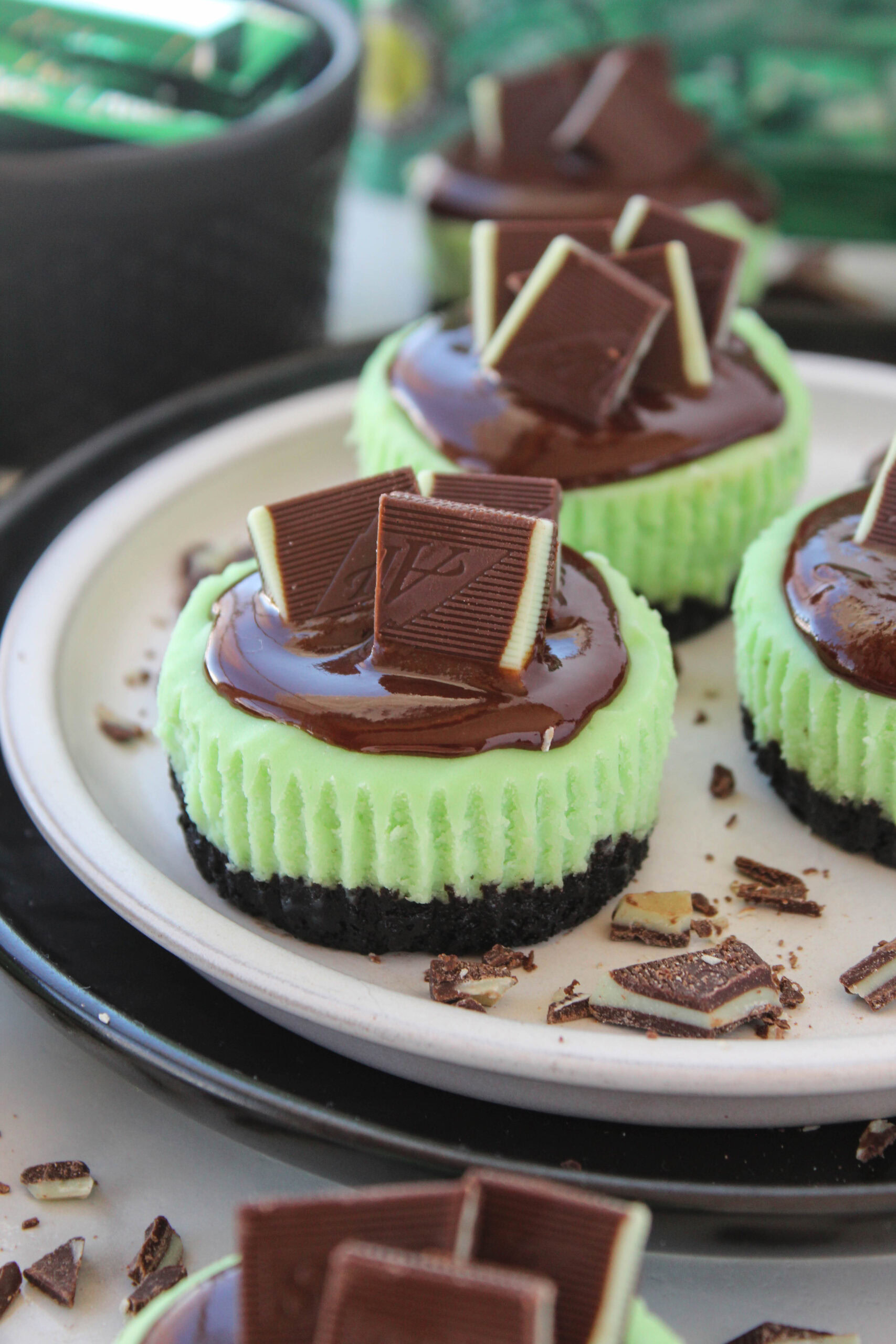 Andes Mint Mini Cheesecakes