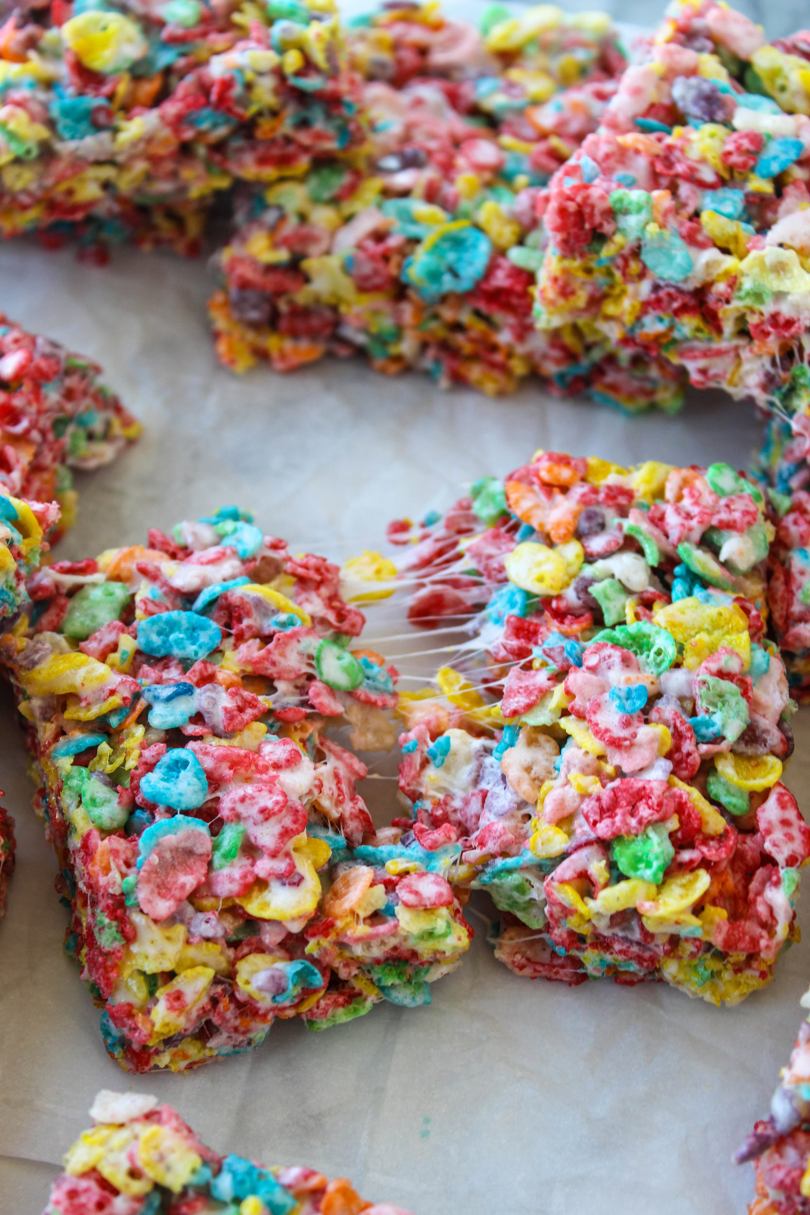 Fruity Pebbles cereal treats for dessert