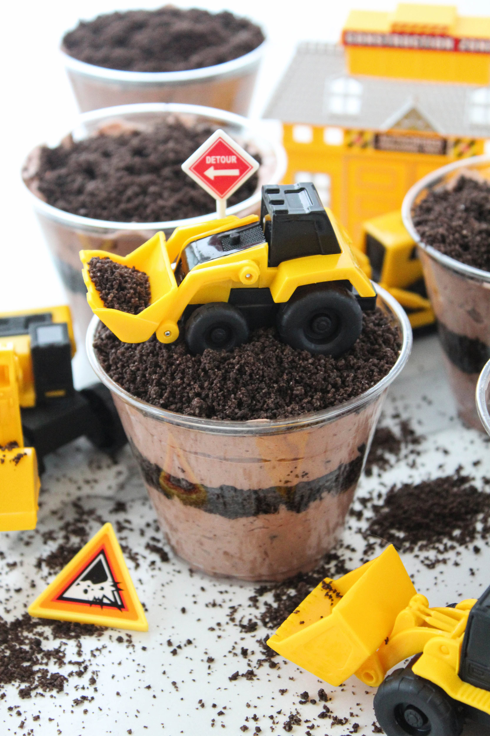 Construction Oreo Dirt Cake Cups