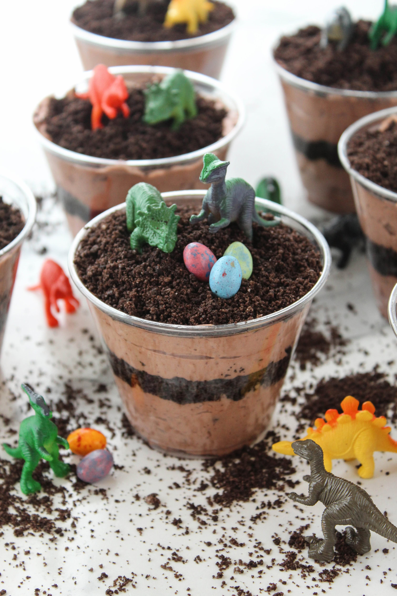 Dinosaur Oreo Dirt Cake Cups