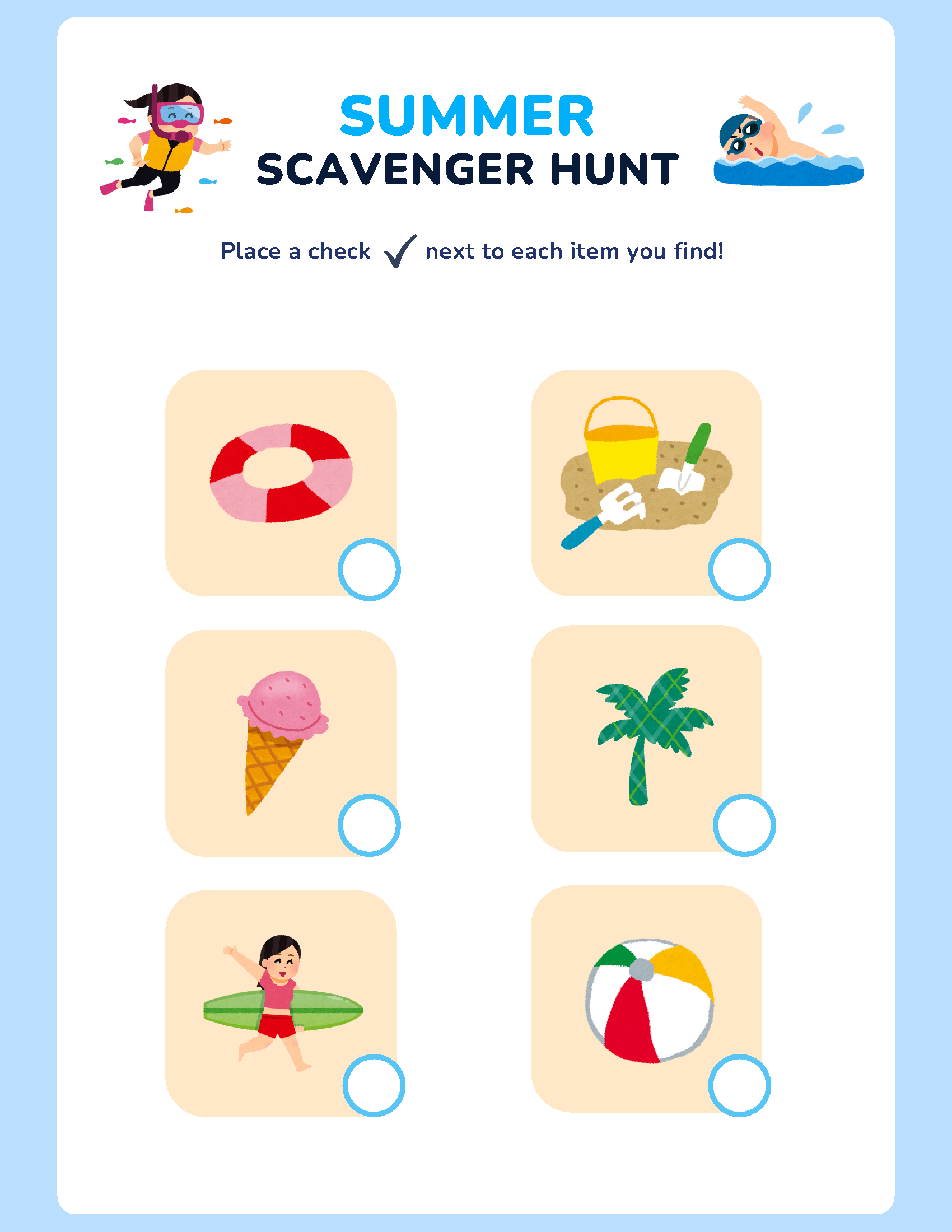 Free Printable Summer Activity Sheets