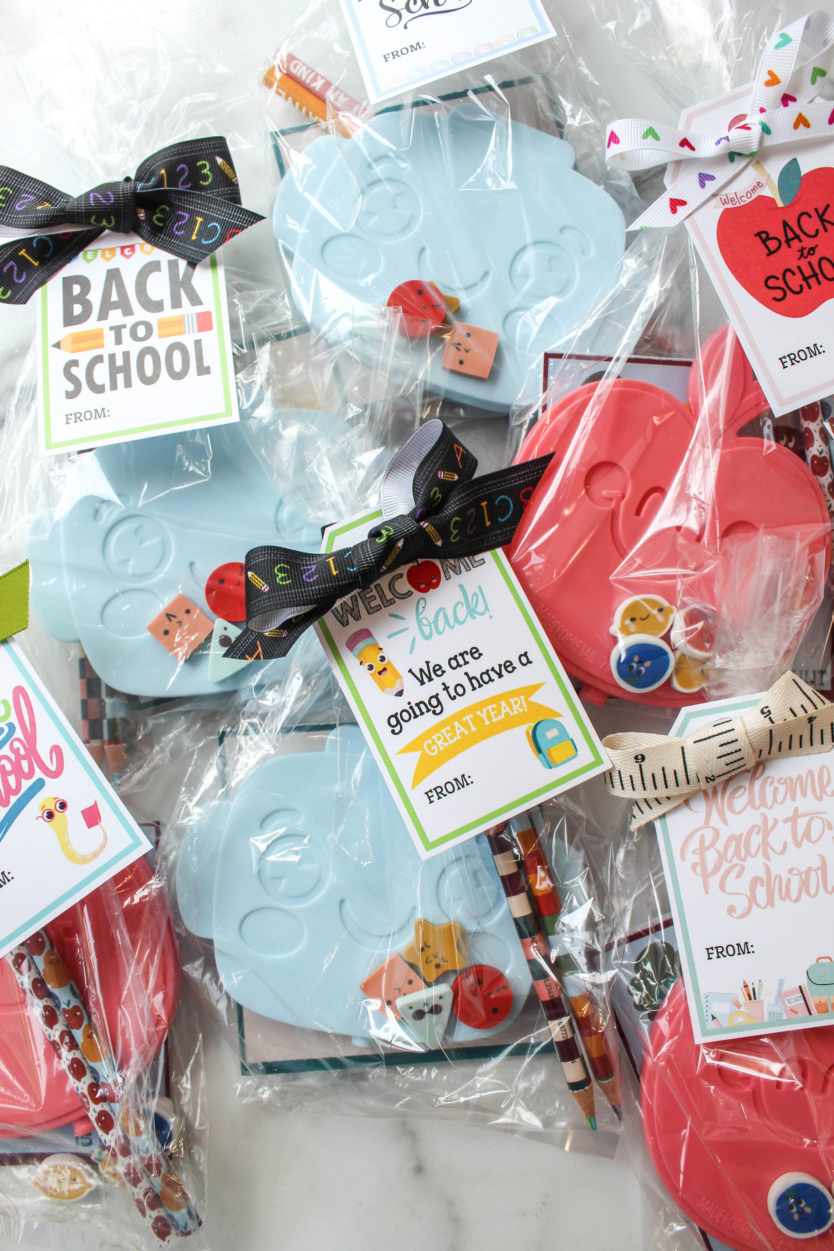 Classroom welcome tags for attaching to snacks, pencils, and small gifts
