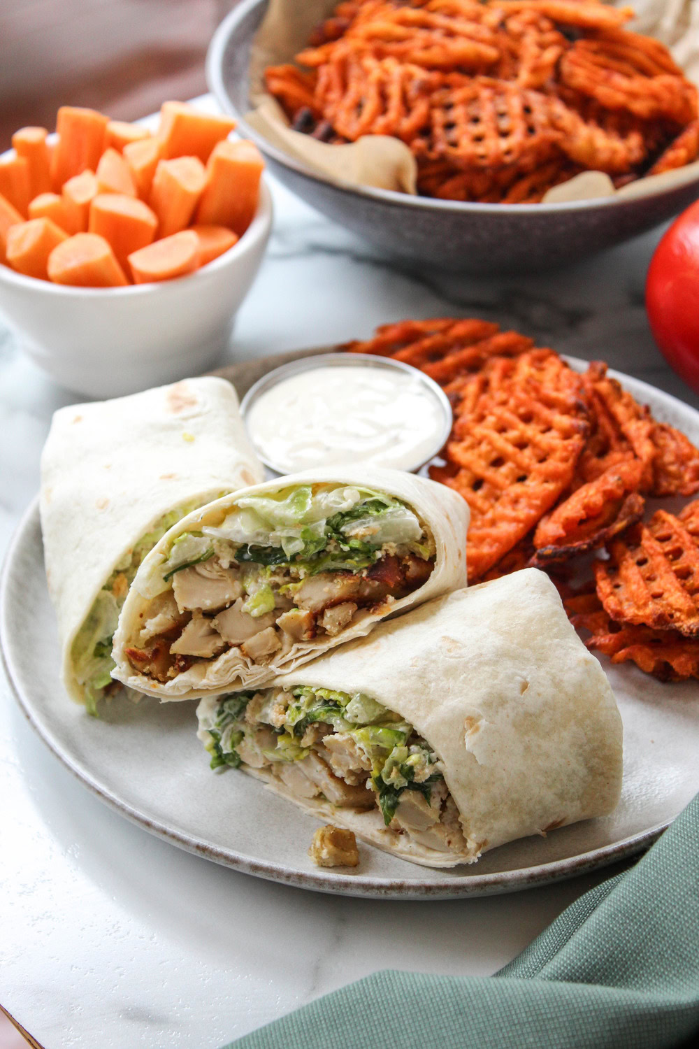 Vegetarian Chicken Caesar Wrap