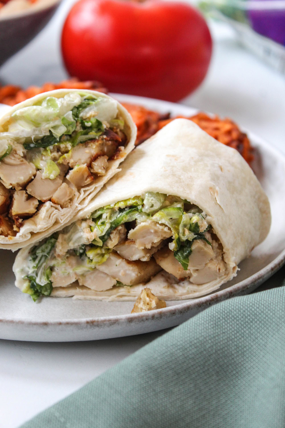 Vegetarian Chicken Caesar Wrap