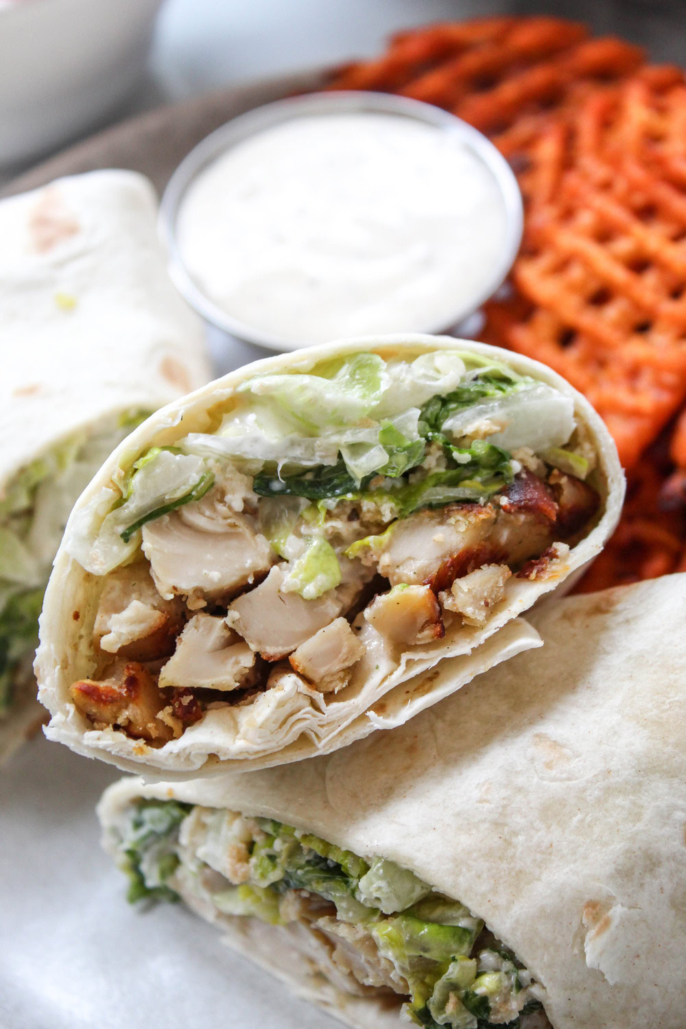 Vegetarian Chicken Caesar Wrap