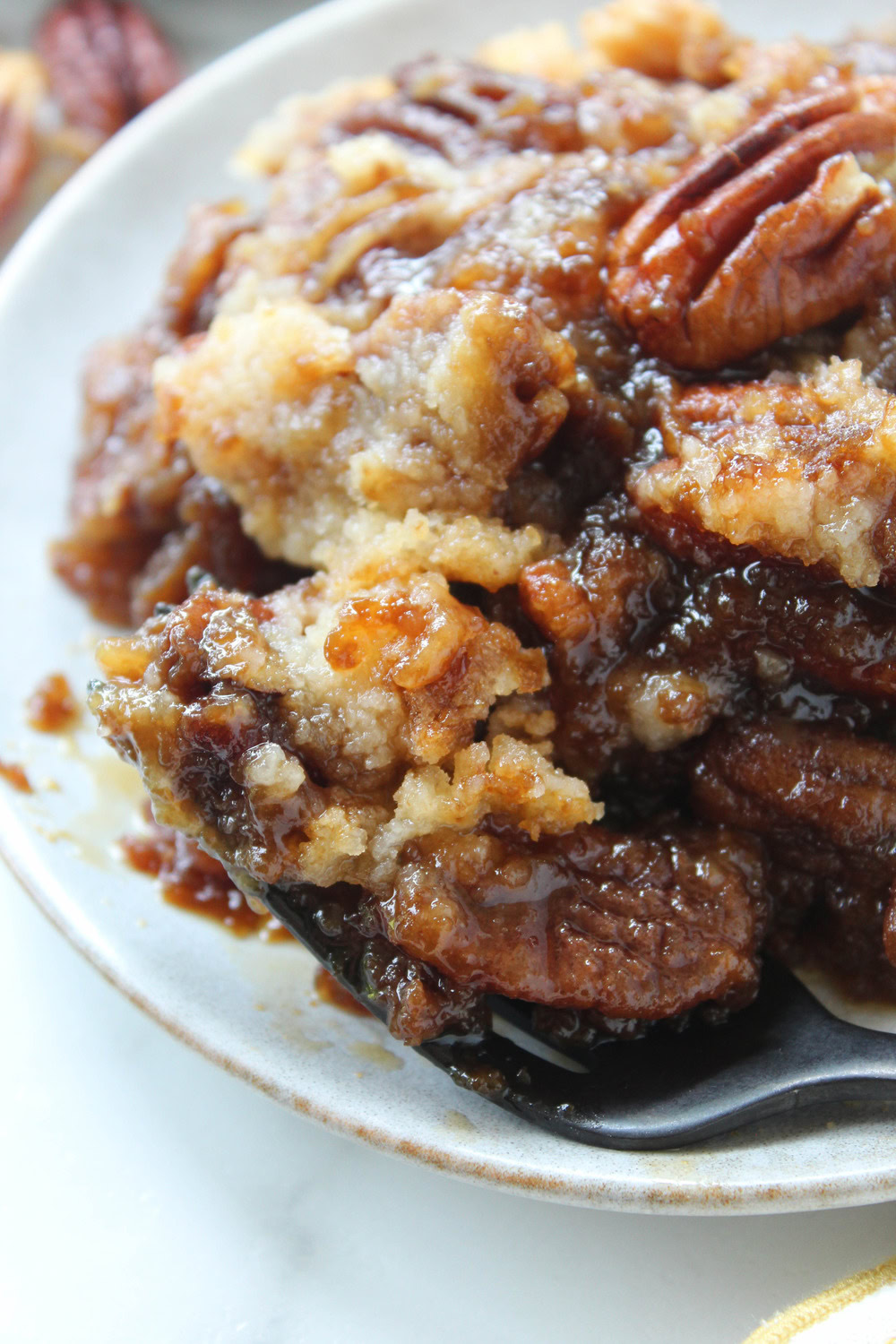 Gooey pecan pie dump cake