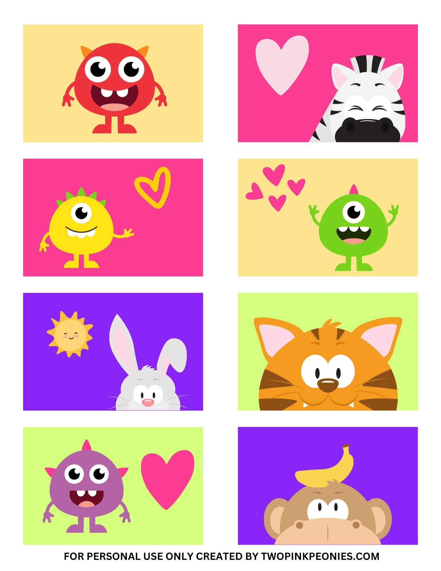 Printable lunchbox notes featuring positive affirmations and cheerful illustrations