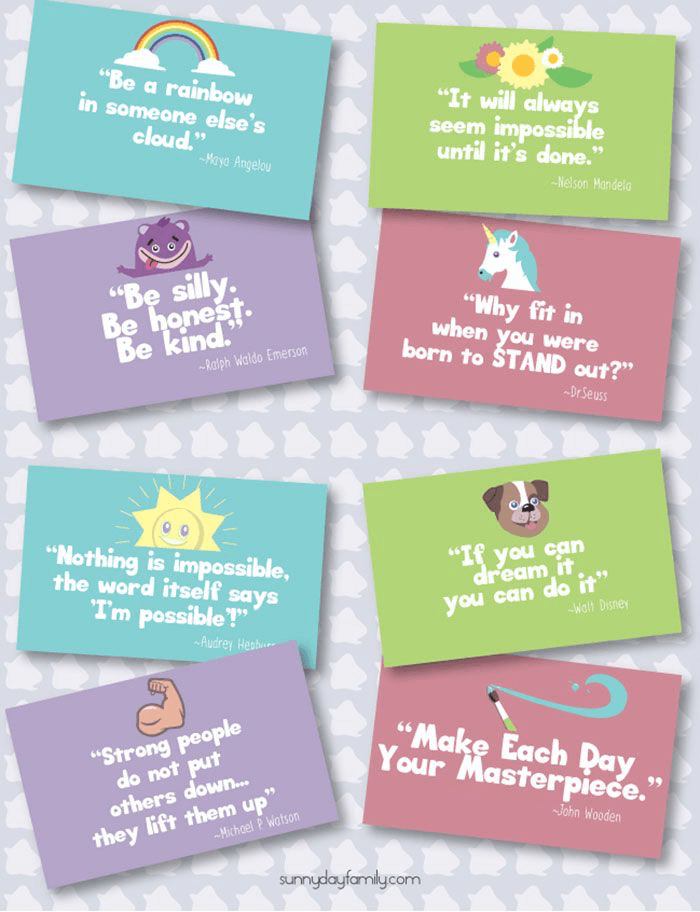 Encouraging Lunch Box Notes for Little Kids