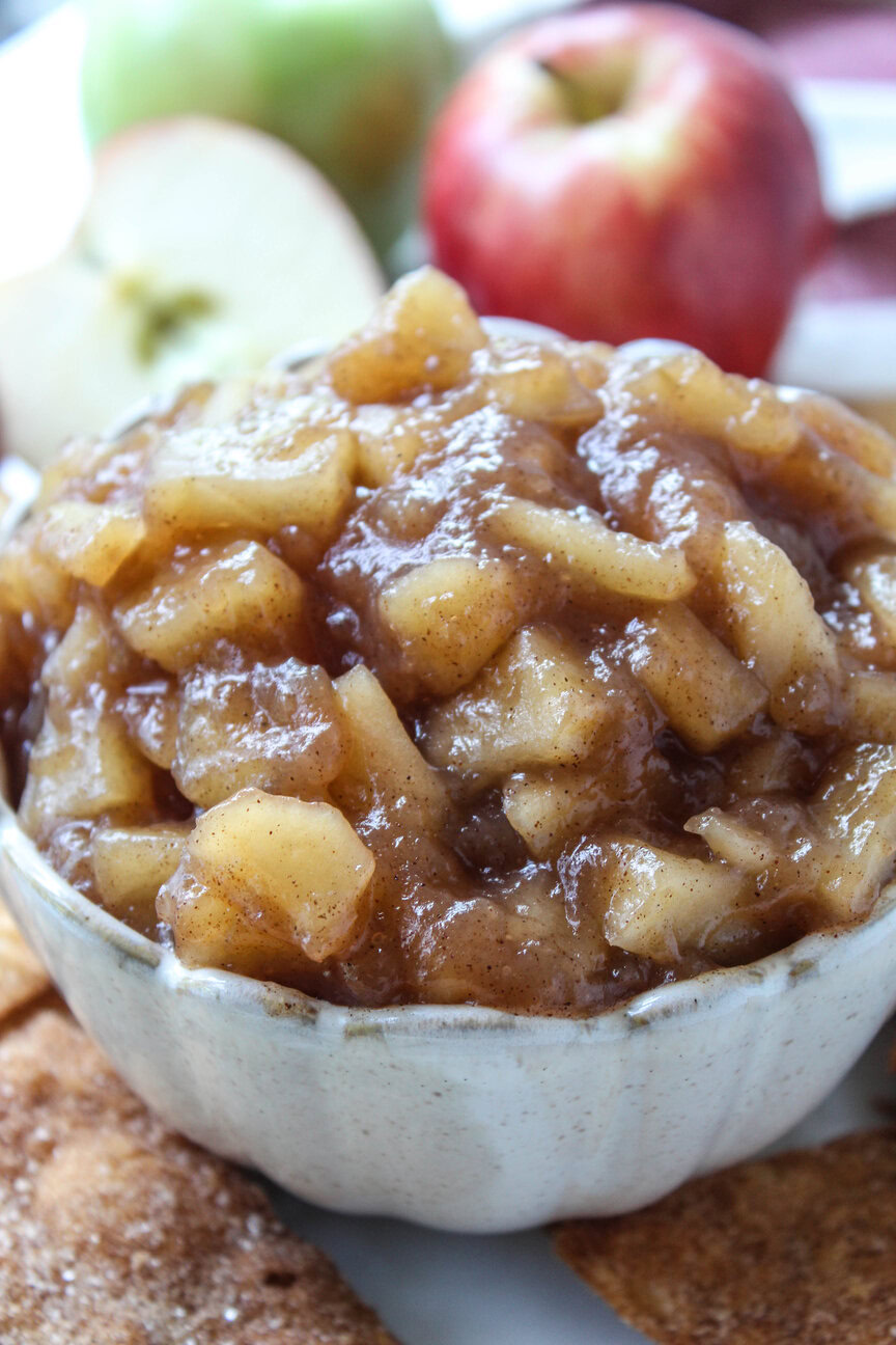 Apple pie salsa dip served at a fall gathering