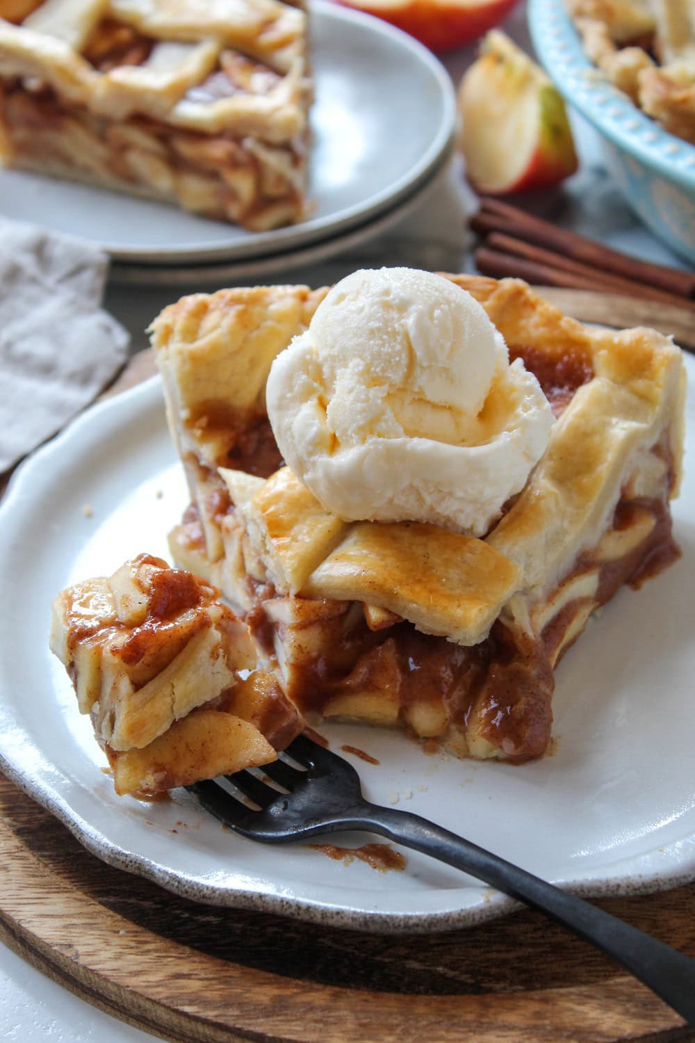 Homemade apple pie made with fresh apples and warm spices