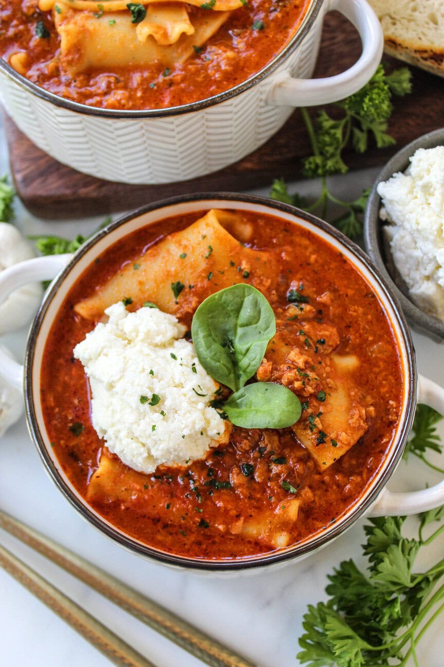 Vegetarian Lasagna Soup Recipe