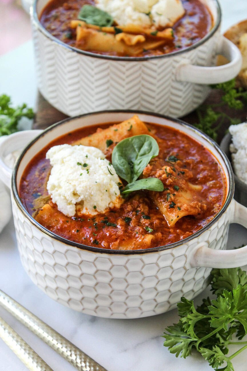 Vegetarian Lasagna Soup Recipe
