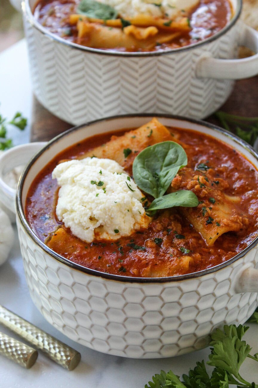 Vegetarian Lasagna Soup Recipe