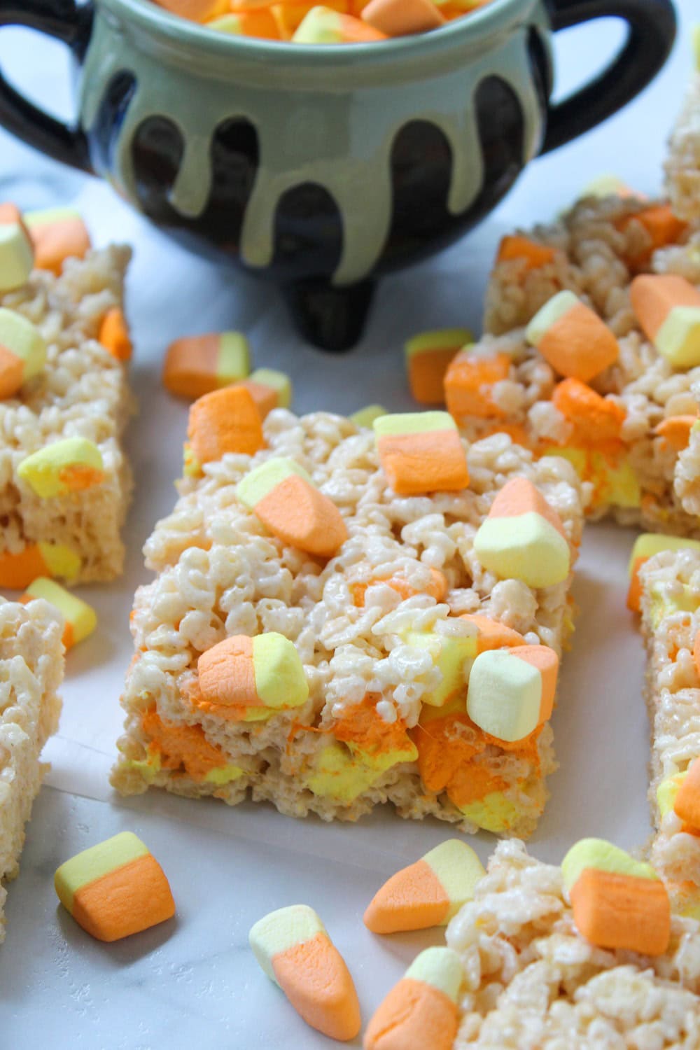 Candy Corn Marshmallow Rice Krispie Treats