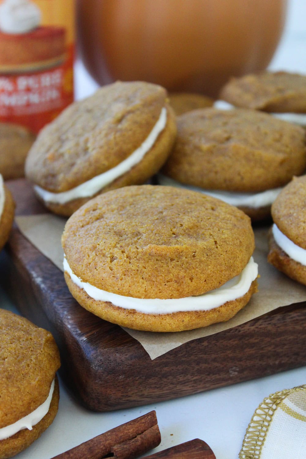 Freshly baked pumpkin whoopie pies