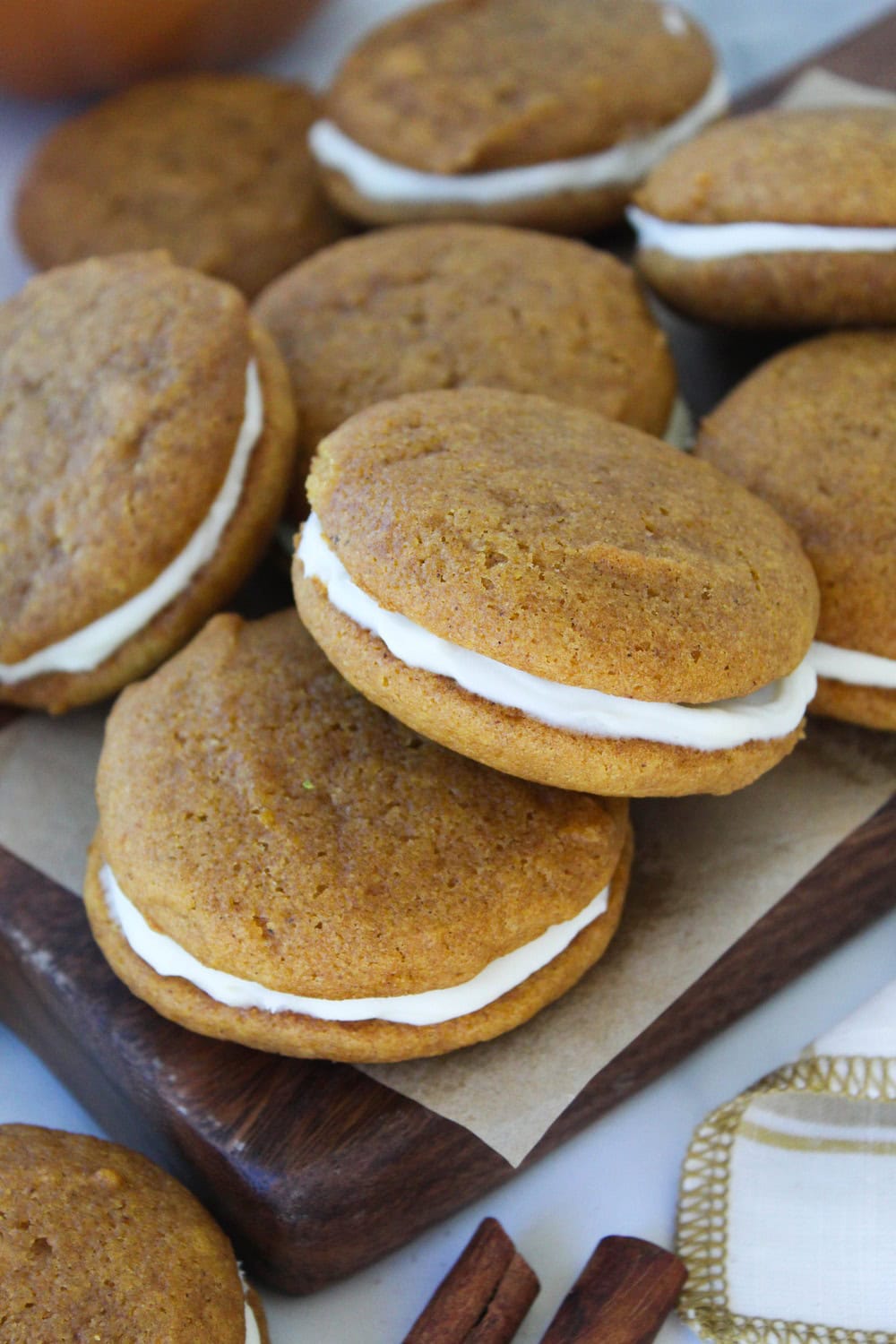 Fall-inspired pumpkin whoopie pies