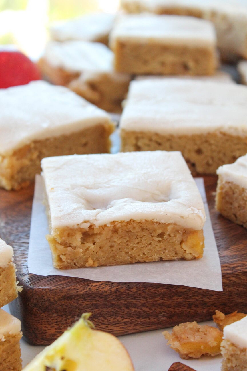 Apple Brownies with Maple Glaze