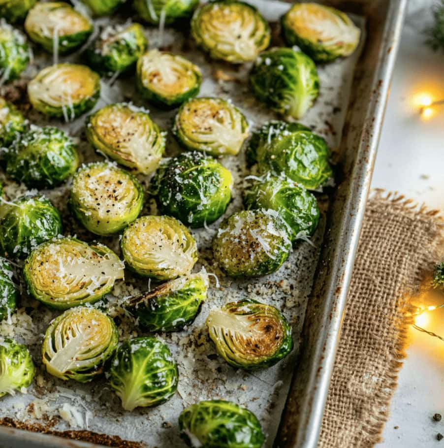Garlic Parmesan Roasted Brussels Sprouts